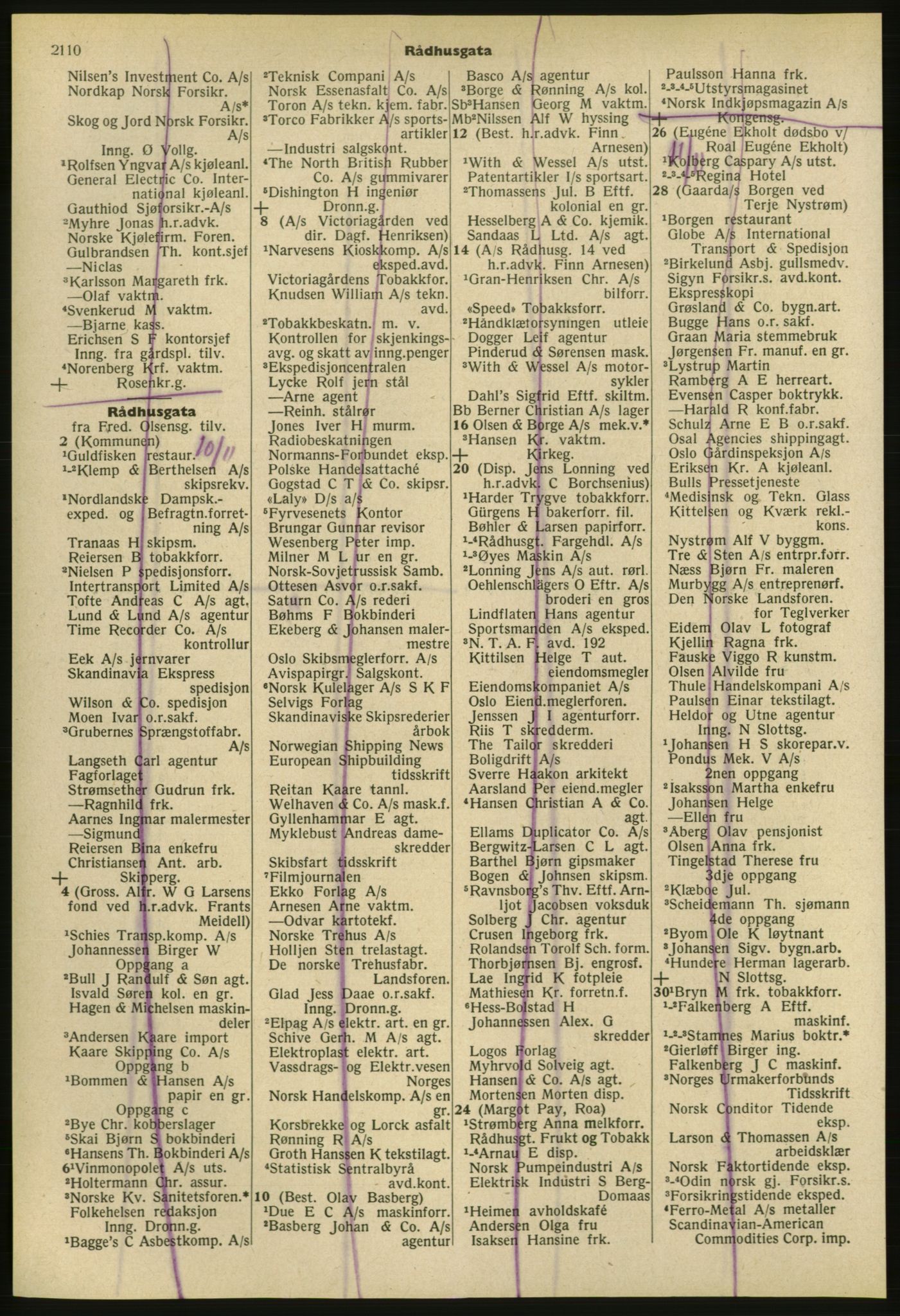 Kristiania/Oslo adressebok, PUBL/-, 1953, s. 2110