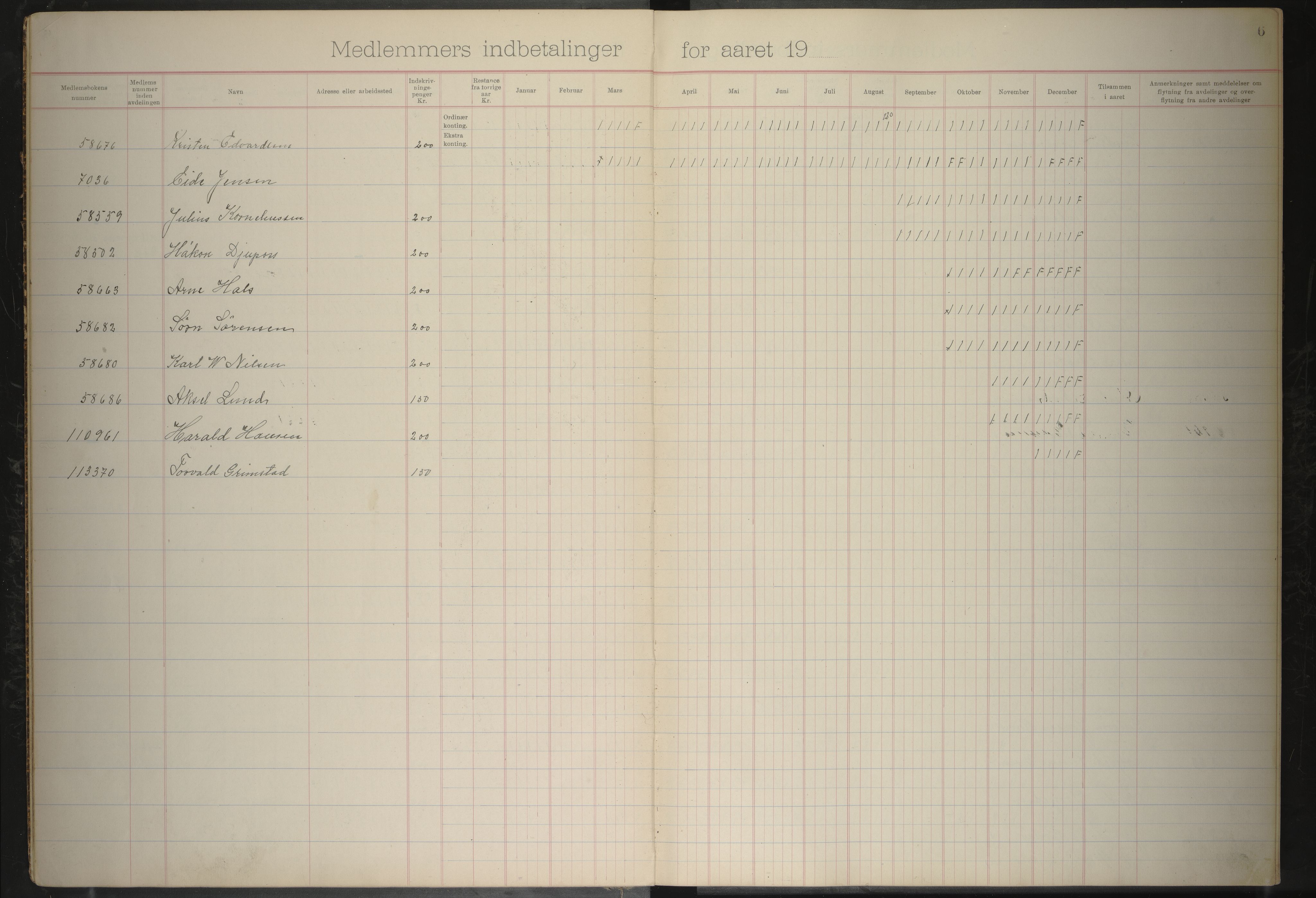 Giken Grubearbeiderforening , AIN/A-22/201/P/Pa/L0004: Medlemsprotokoll, 1923-1931