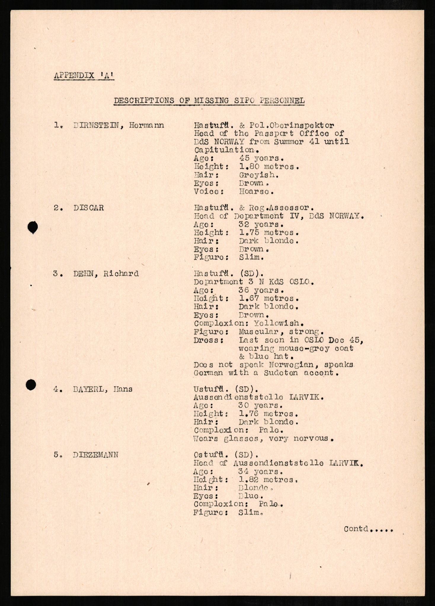 Forsvaret, Forsvarets overkommando II, AV/RA-RAFA-3915/D/Db/L0003: CI Questionaires. Tyske okkupasjonsstyrker i Norge. Tyskere., 1945-1946, s. 200