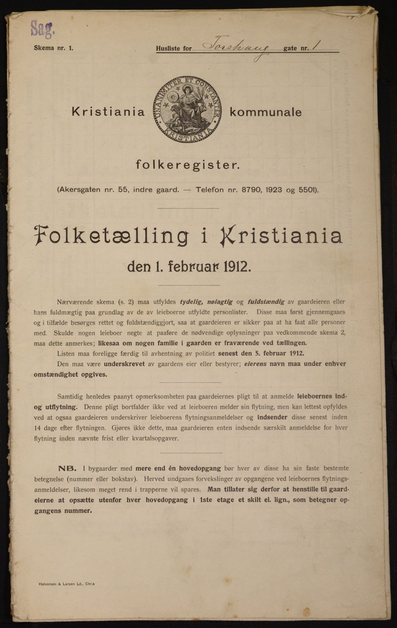 OBA, Kommunal folketelling 1.2.1912 for Kristiania, 1912, s. 114391