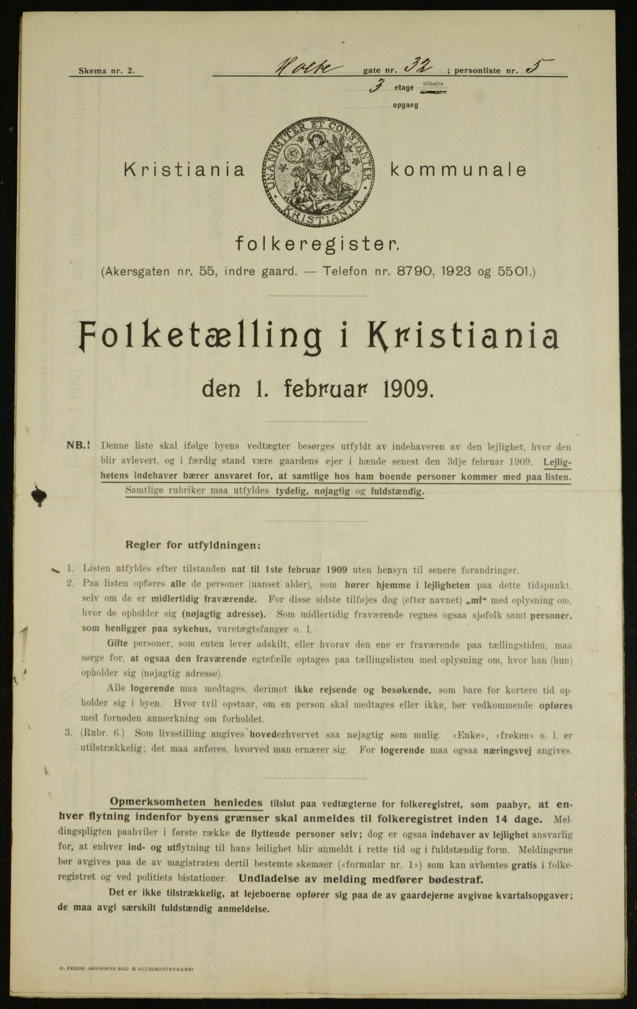 OBA, Kommunal folketelling 1.2.1909 for Kristiania kjøpstad, 1909, s. 37528
