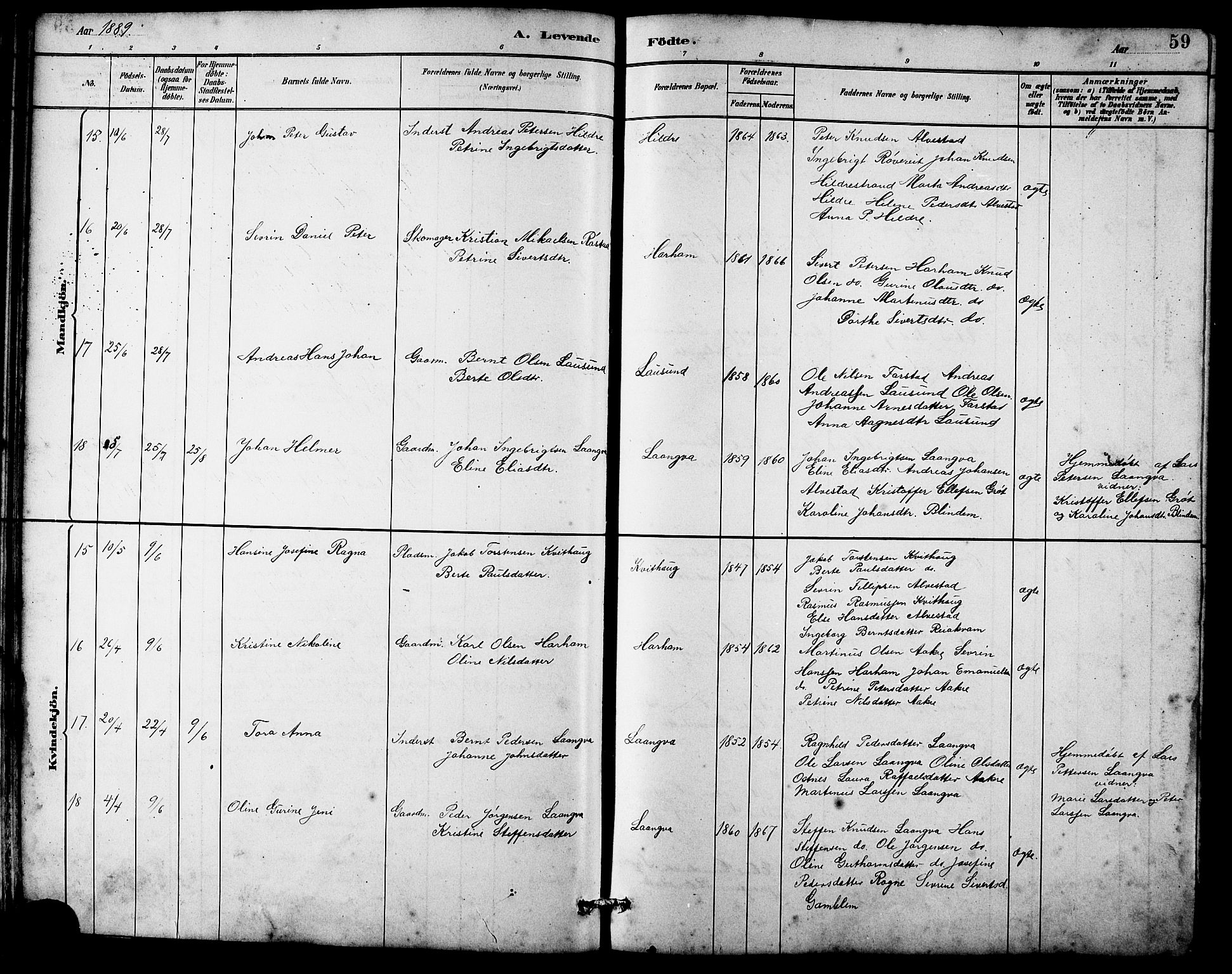 Ministerialprotokoller, klokkerbøker og fødselsregistre - Møre og Romsdal, AV/SAT-A-1454/536/L0510: Klokkerbok nr. 536C05, 1881-1898, s. 59