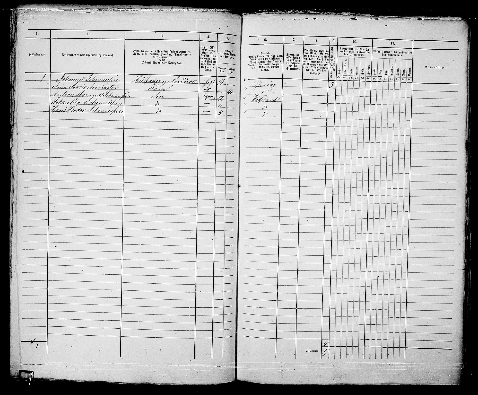 RA, Folketelling 1865 for 0103B Fredrikstad prestegjeld, Fredrikstad kjøpstad, 1865, s. 635