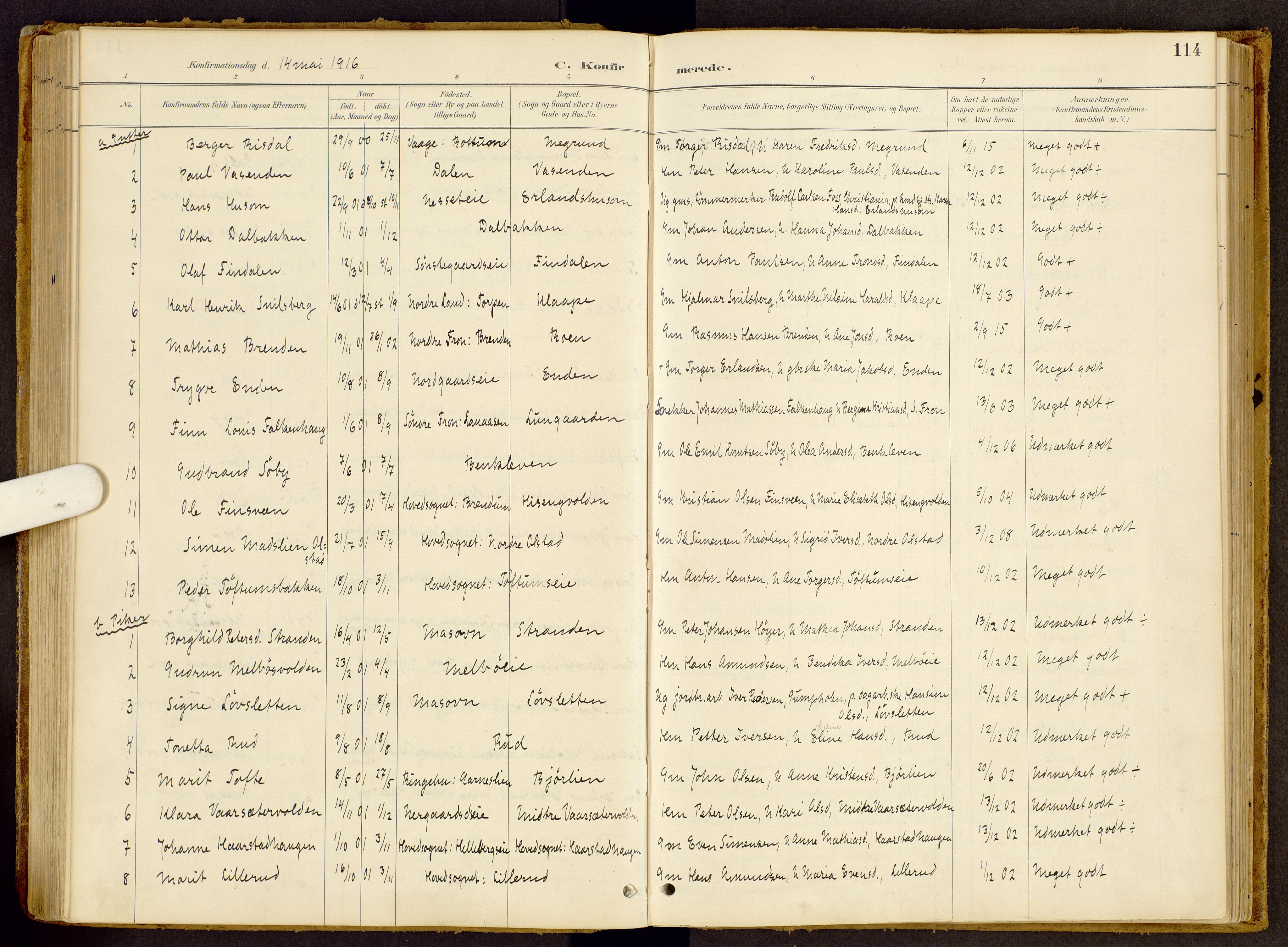 Vestre Gausdal prestekontor, AV/SAH-PREST-094/H/Ha/Haa/L0002: Ministerialbok nr. 2, 1887-1918, s. 114