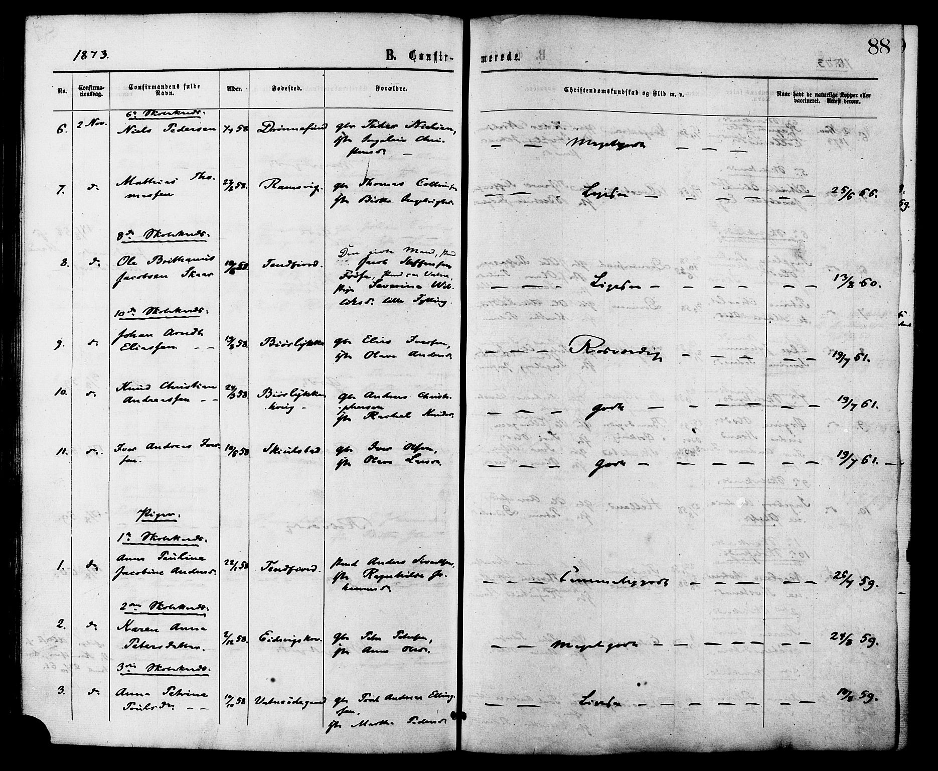 Ministerialprotokoller, klokkerbøker og fødselsregistre - Møre og Romsdal, AV/SAT-A-1454/525/L0373: Ministerialbok nr. 525A03, 1864-1879, s. 88