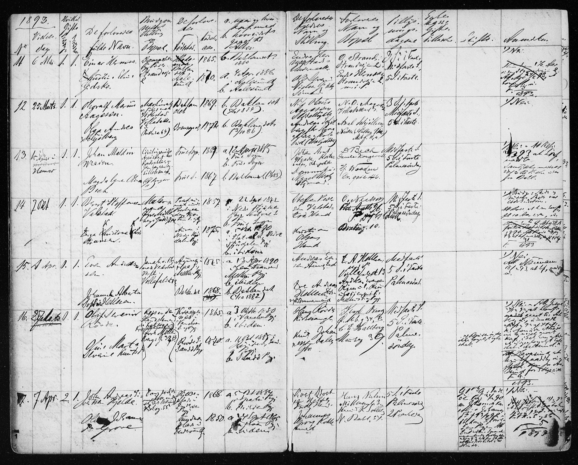 Ministerialprotokoller, klokkerbøker og fødselsregistre - Sør-Trøndelag, AV/SAT-A-1456/604/L0191: Ministerialbok nr. 604A12, 1892-1900