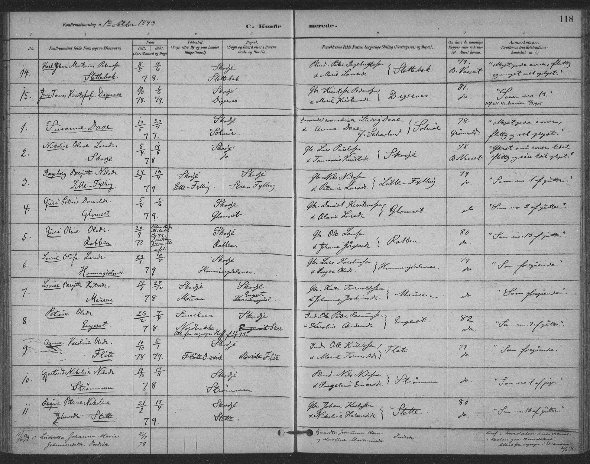 Ministerialprotokoller, klokkerbøker og fødselsregistre - Møre og Romsdal, AV/SAT-A-1454/524/L0356: Ministerialbok nr. 524A08, 1880-1899, s. 118