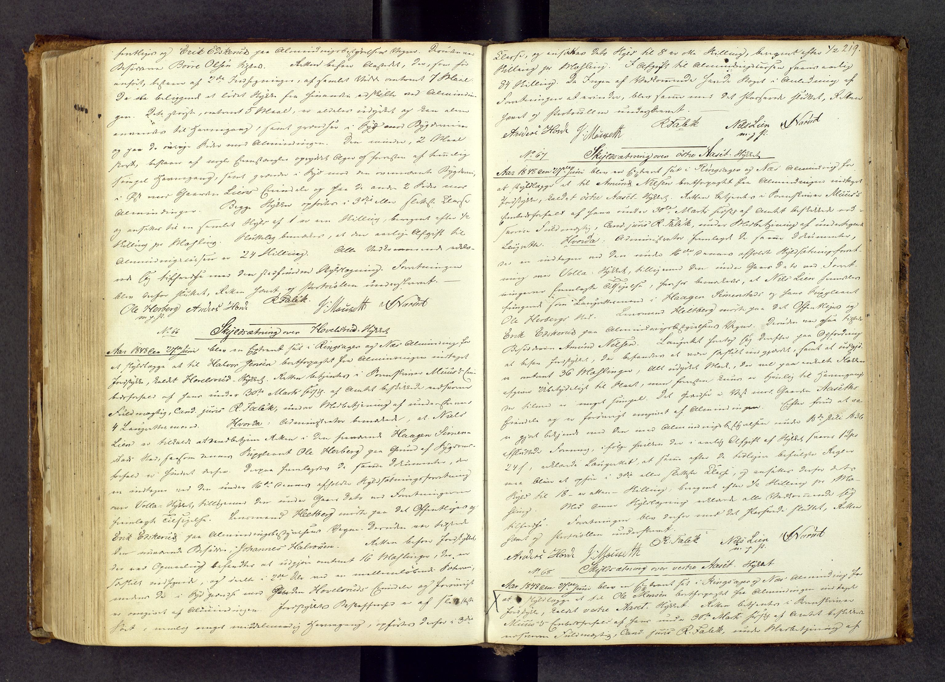 Nord-Hedmark sorenskriveri, AV/SAH-TING-012/G/Gd/L0005: Åstedsprotokoll, 1838-1862, s. 218b-219a