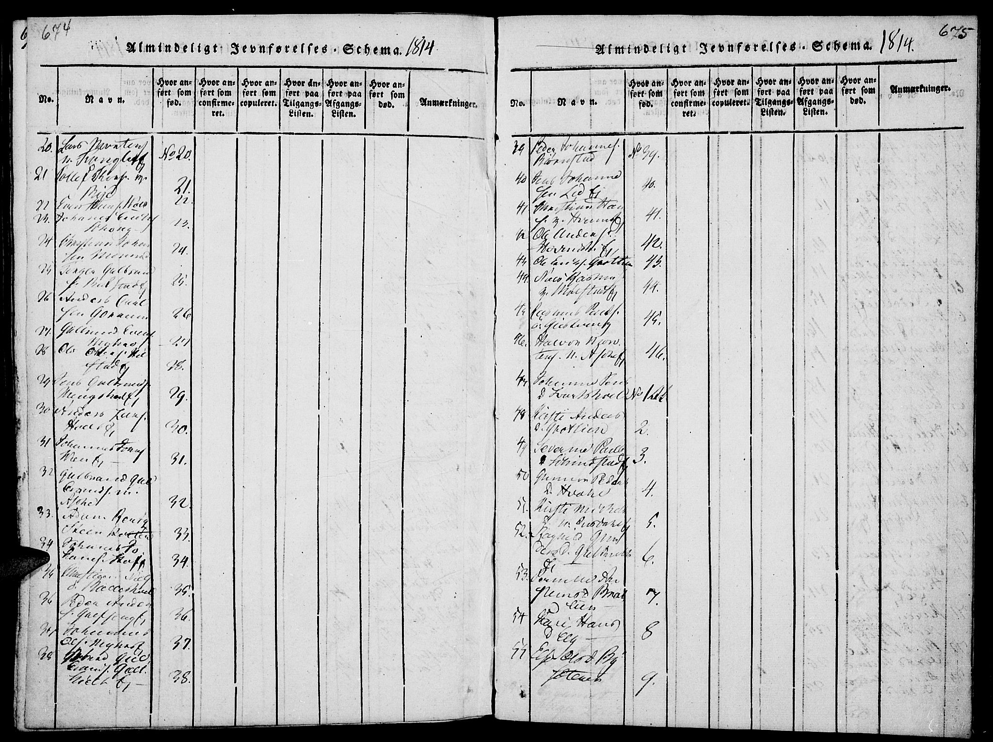 Nes prestekontor, Hedmark, AV/SAH-PREST-020/K/Ka/L0002: Ministerialbok nr. 2, 1813-1827, s. 674-675