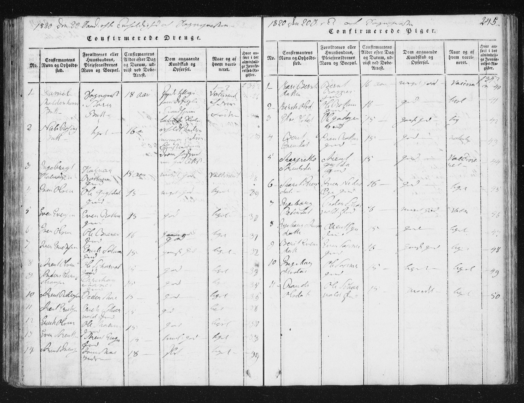 Ministerialprotokoller, klokkerbøker og fødselsregistre - Sør-Trøndelag, AV/SAT-A-1456/687/L0996: Ministerialbok nr. 687A04, 1816-1842, s. 245