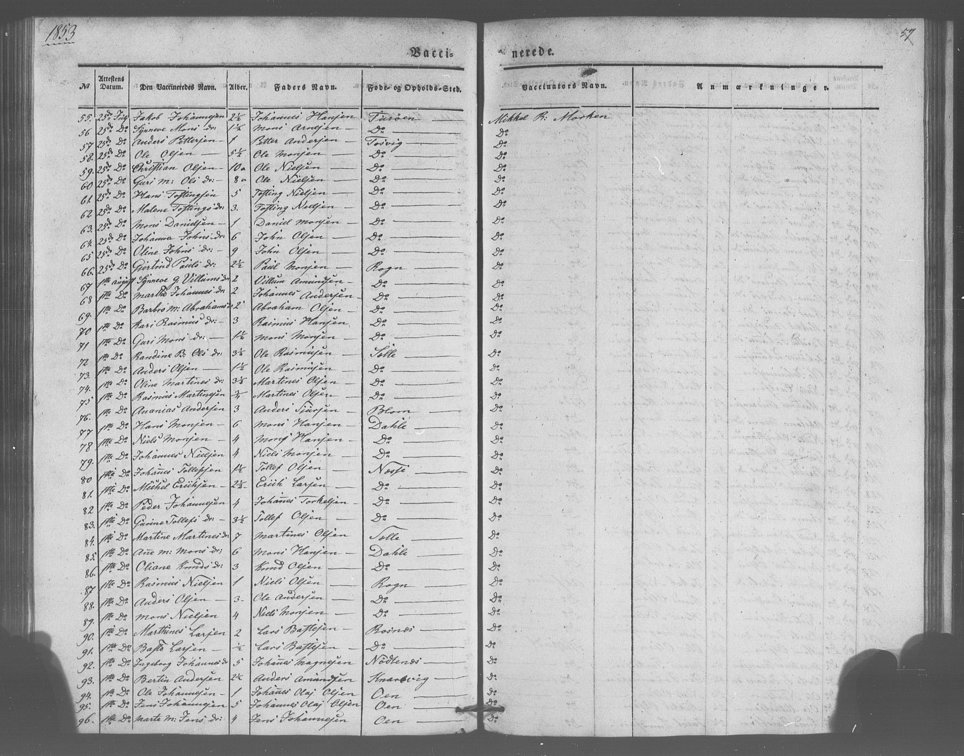 Manger sokneprestembete, AV/SAB-A-76801/H/Haa: Ministerialbok nr. A 10, 1844-1859, s. 57