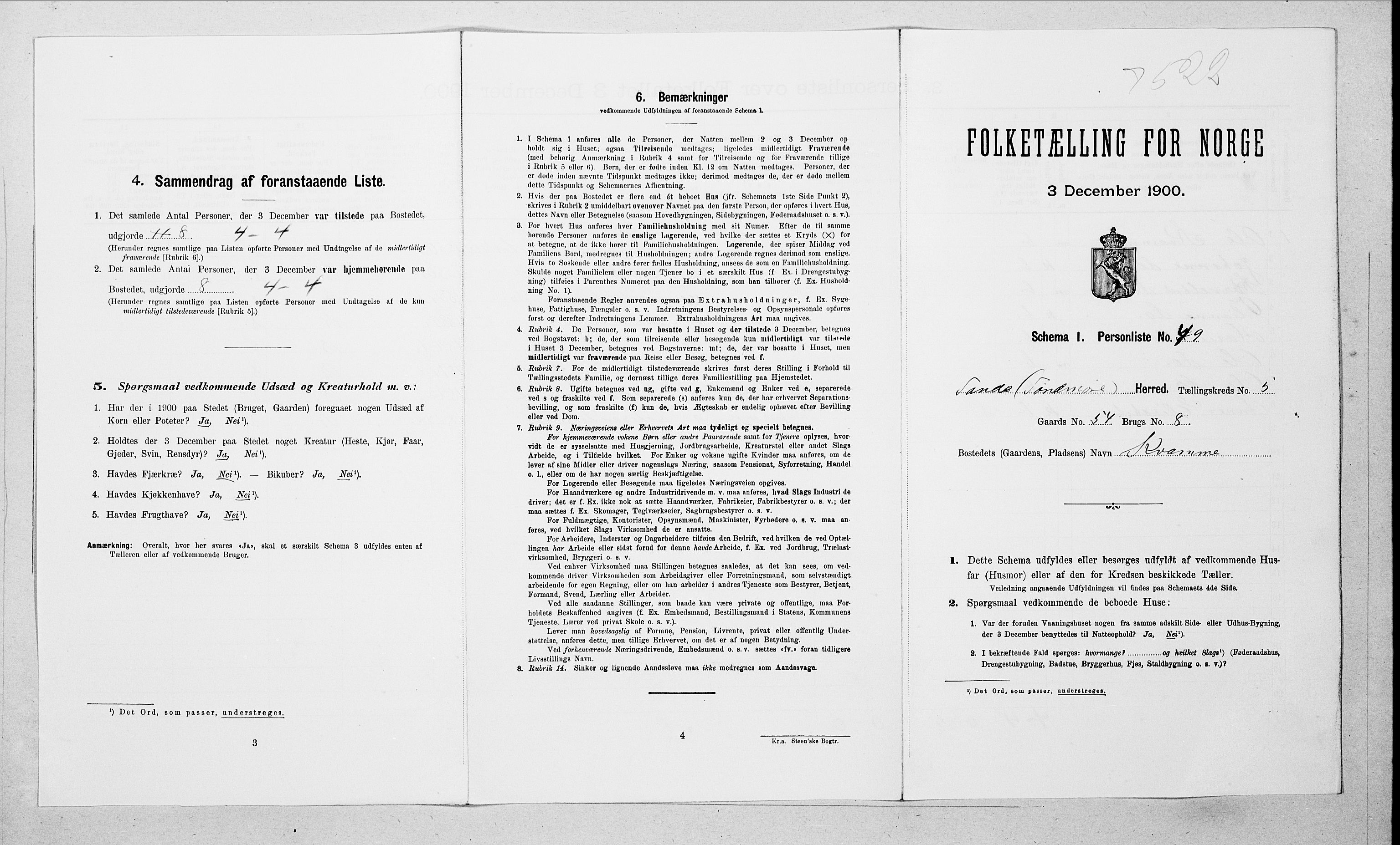 SAT, Folketelling 1900 for 1514 Sande herred, 1900, s. 607