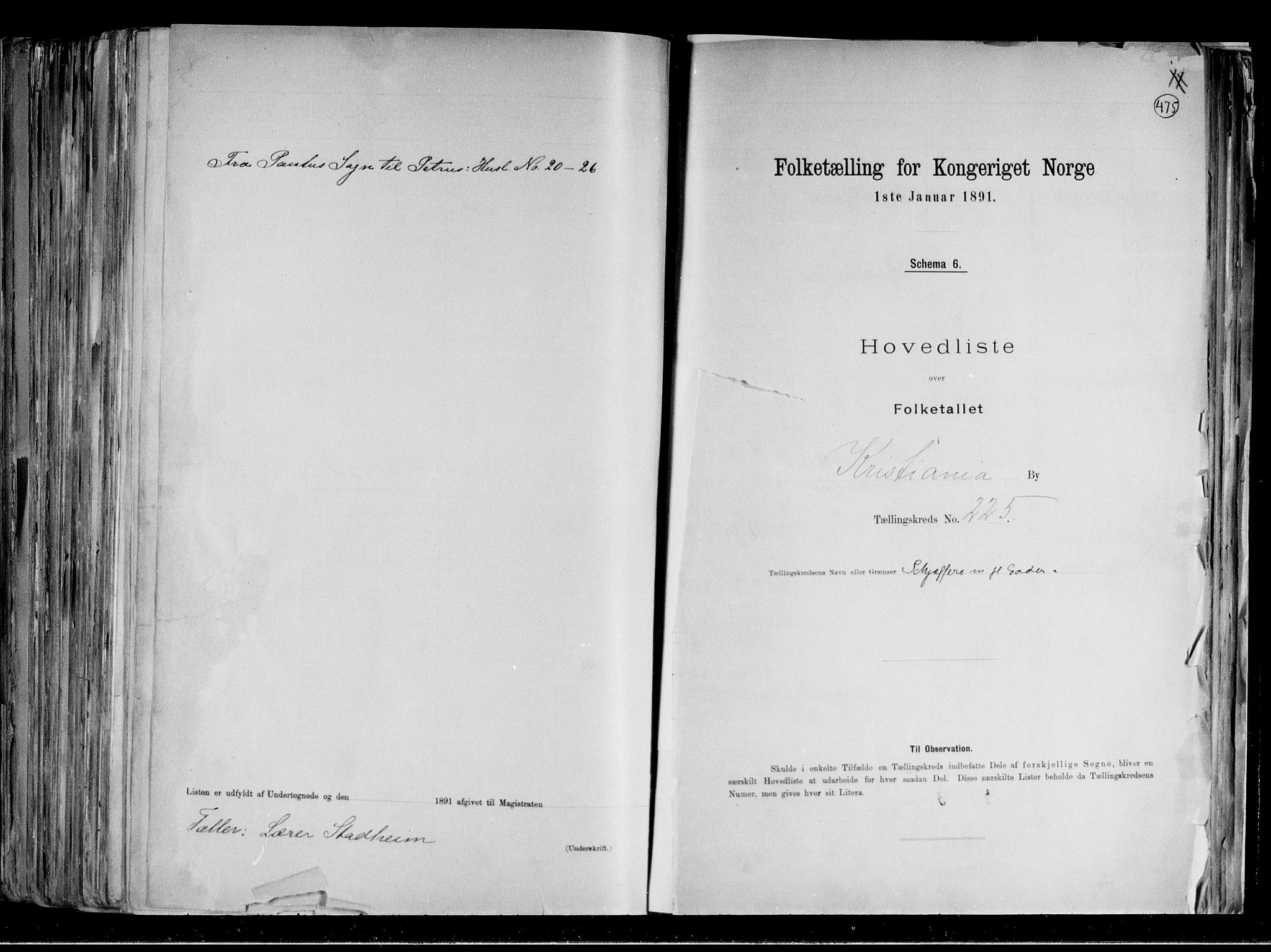 RA, Folketelling 1891 for 0301 Kristiania kjøpstad, 1891, s. 122870