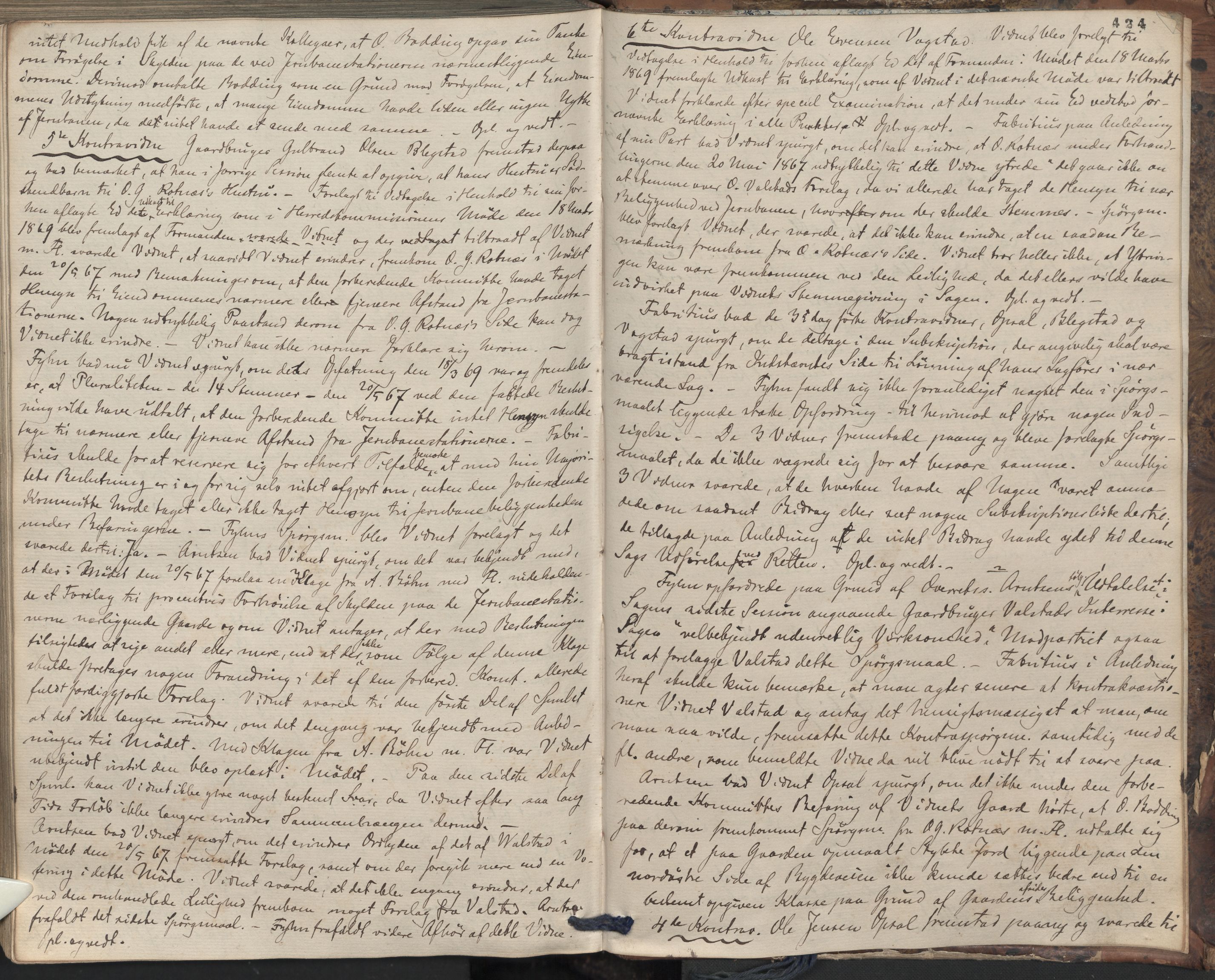 Nes tingrett, AV/SAO-A-10548/F/Fc/Fcb/L0004: Ekstrarettsprotokoll "N", 1862-1871, s. 424