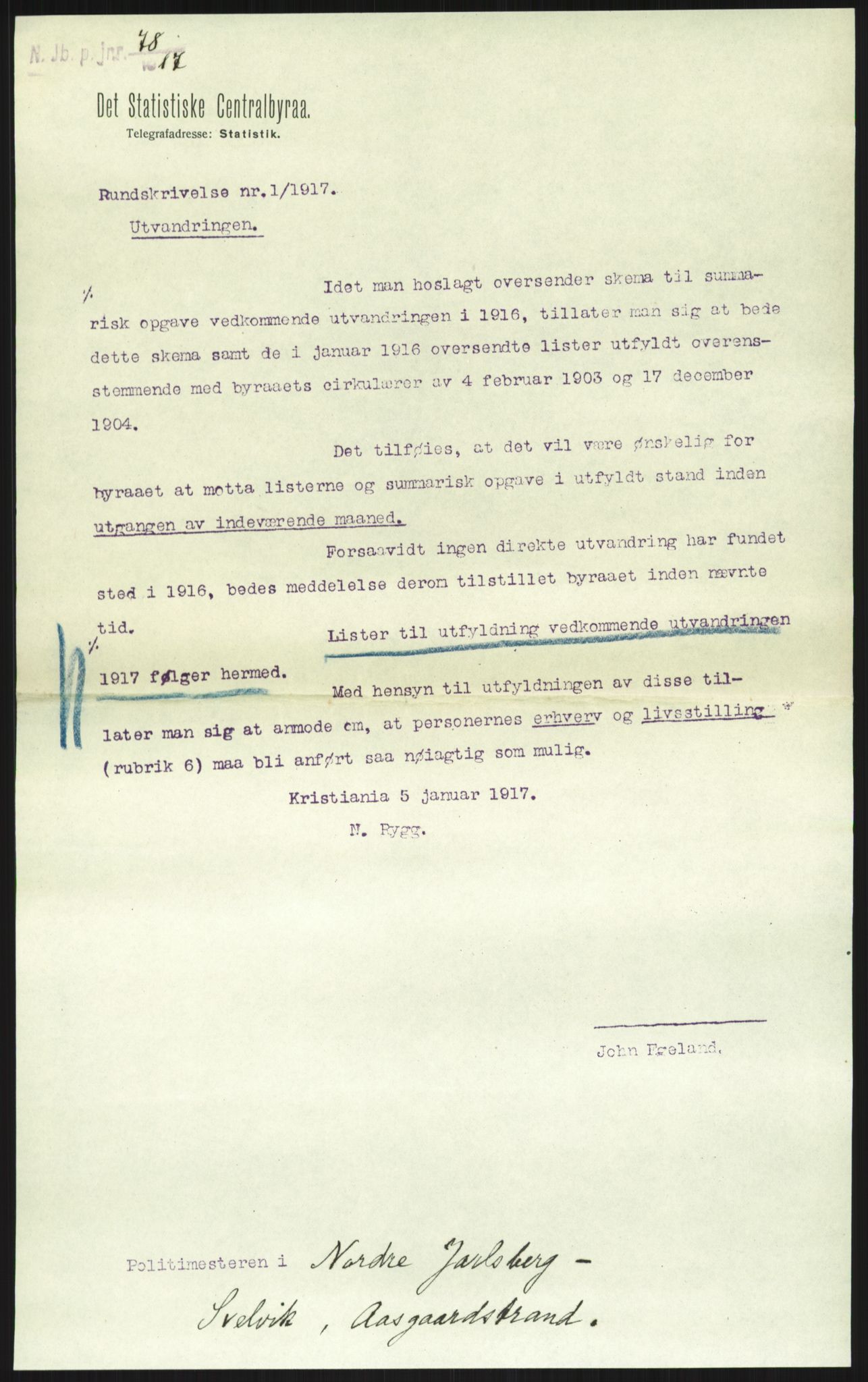 Nord-Jarlsberg politikammer, SAKO/A-739/I/Ia/Iab/L0001: Emigrantprotokoll, 1912-1918, s. 3