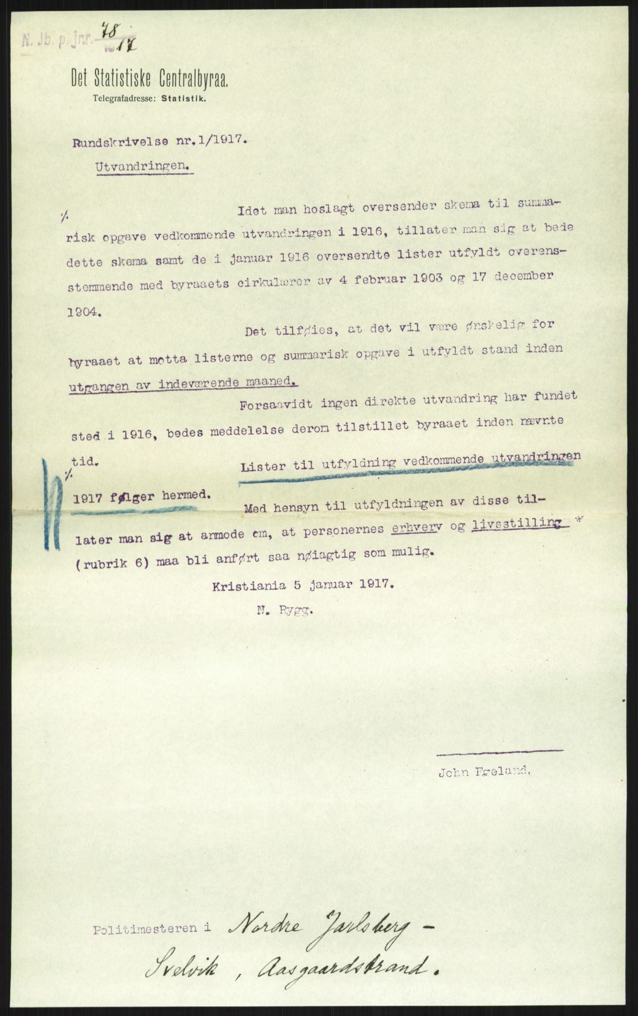 Nord-Jarlsberg politikammer, AV/SAKO-A-739/I/Ia/Iab/L0001: Emigrantprotokoll, 1912-1918, s. 3