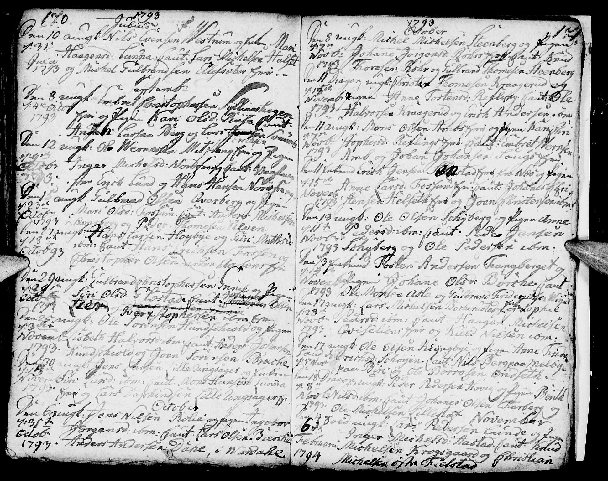 Ringsaker prestekontor, SAH/PREST-014/I/Ia/L0005/0006: Kladd til kirkebok nr. 1F, 1793-1796, s. 170-171