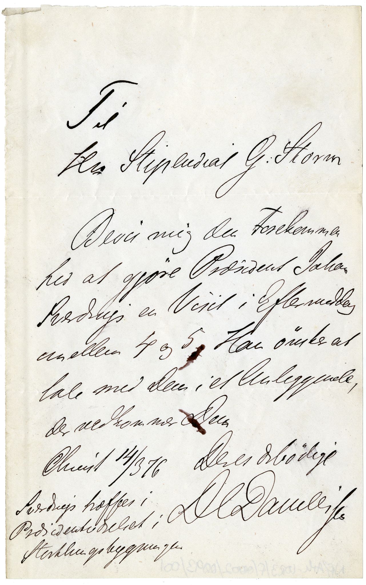 Diderik Maria Aalls brevsamling, NF/Ark-1023/F/L0002: D.M. Aalls brevsamling. B - C, 1799-1889, s. 462