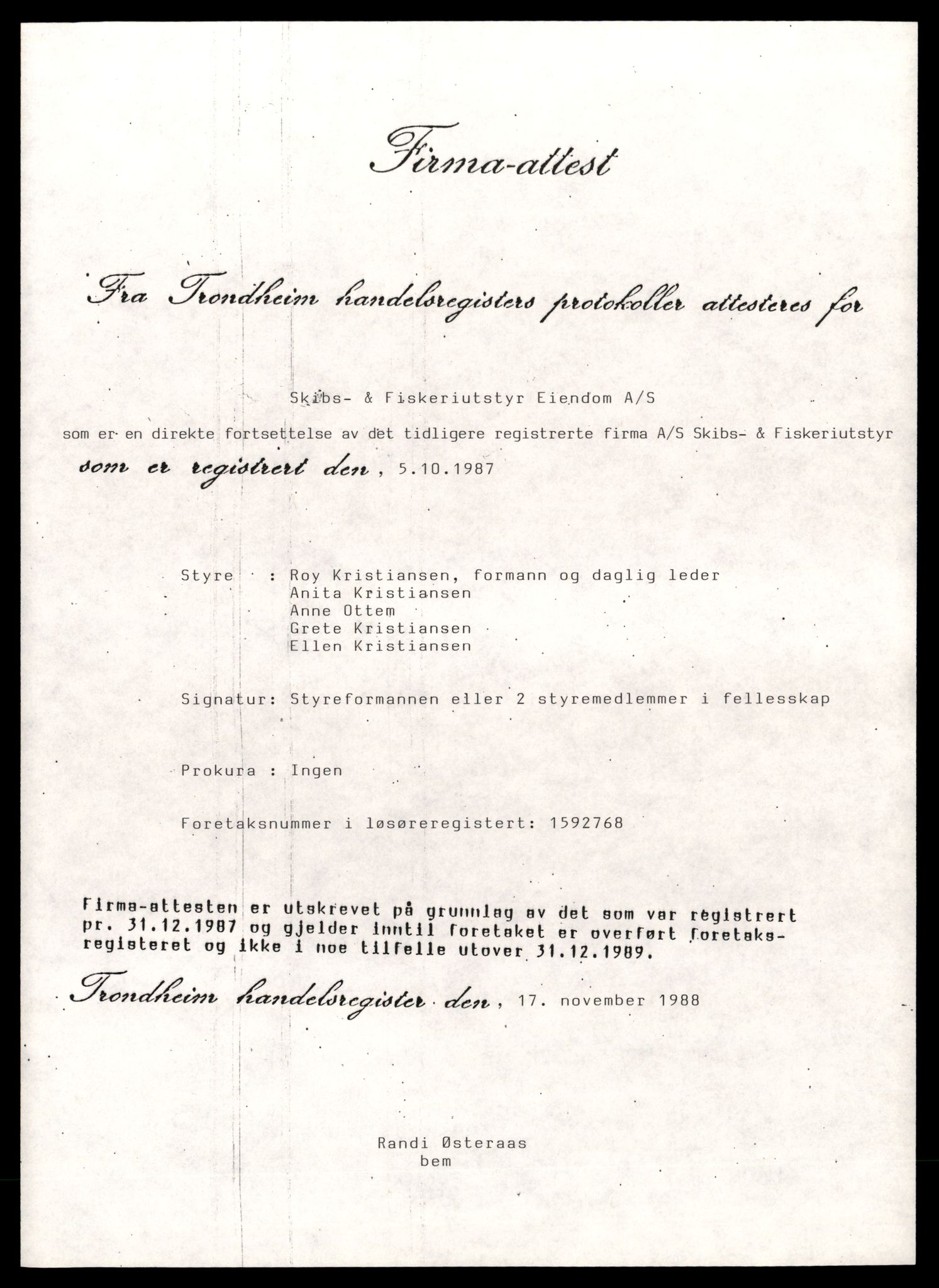 Trondheim byfogd, AV/SAT-A-0003/2/J/Jd/Jdd/L0049: Aksjeselskap, Ski-Smi, 1944-1990, s. 27