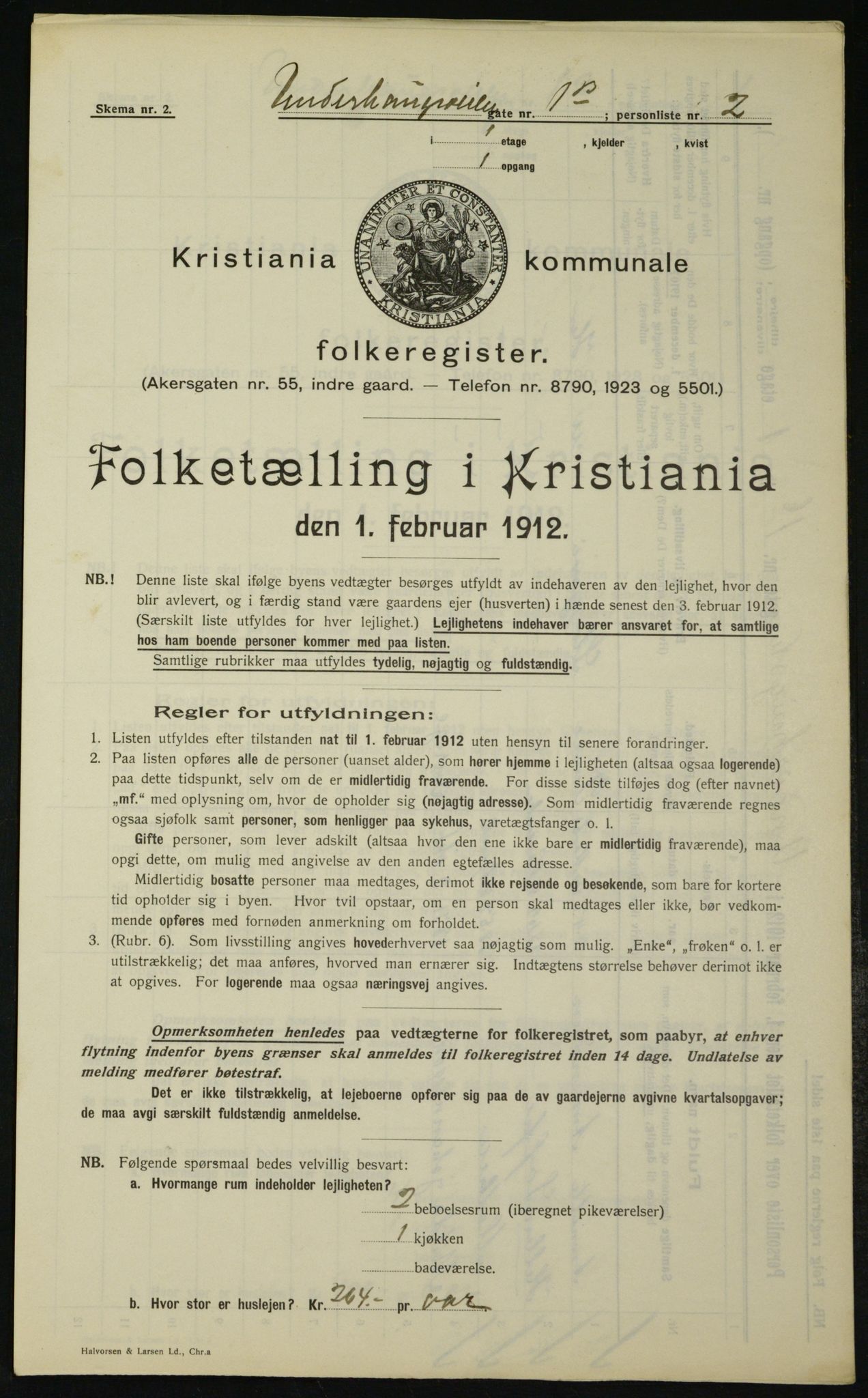 OBA, Kommunal folketelling 1.2.1912 for Kristiania, 1912, s. 119732