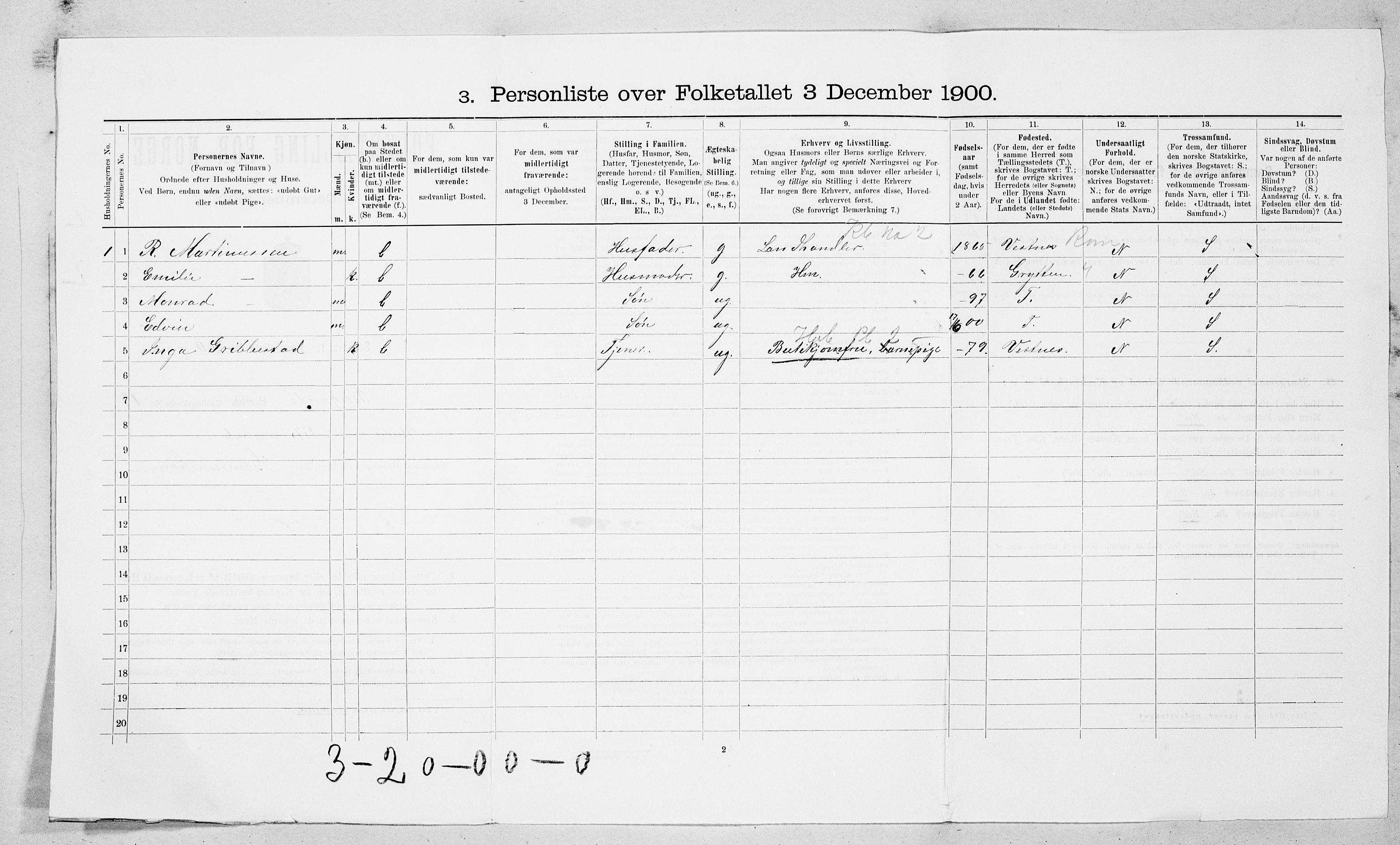 SAT, Folketelling 1900 for 1531 Borgund herred, 1900, s. 1978