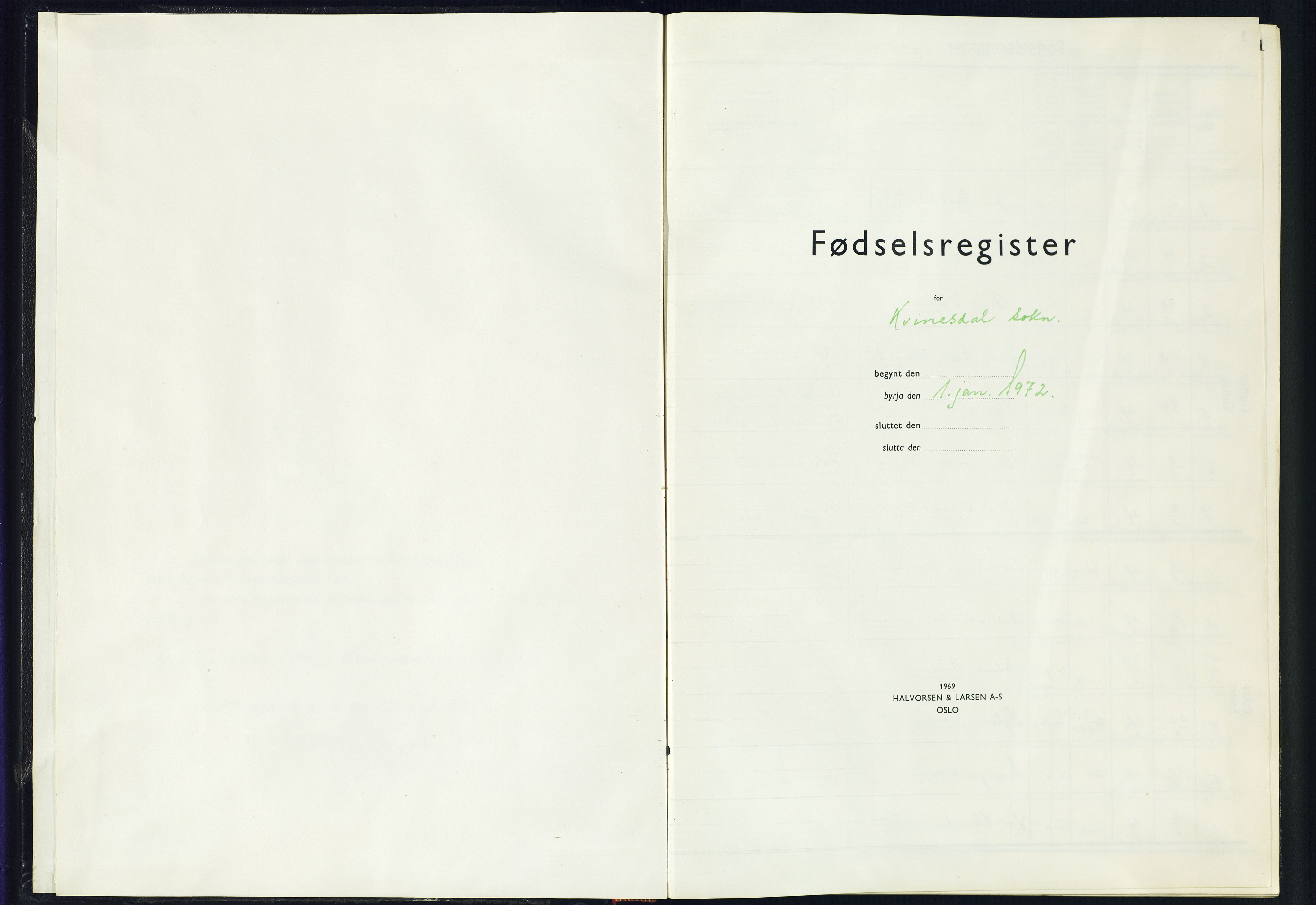 Kvinesdal sokneprestkontor, SAK/1111-0026/J/Ja/L0003: Fødselsregister nr. 3, 1972-1983