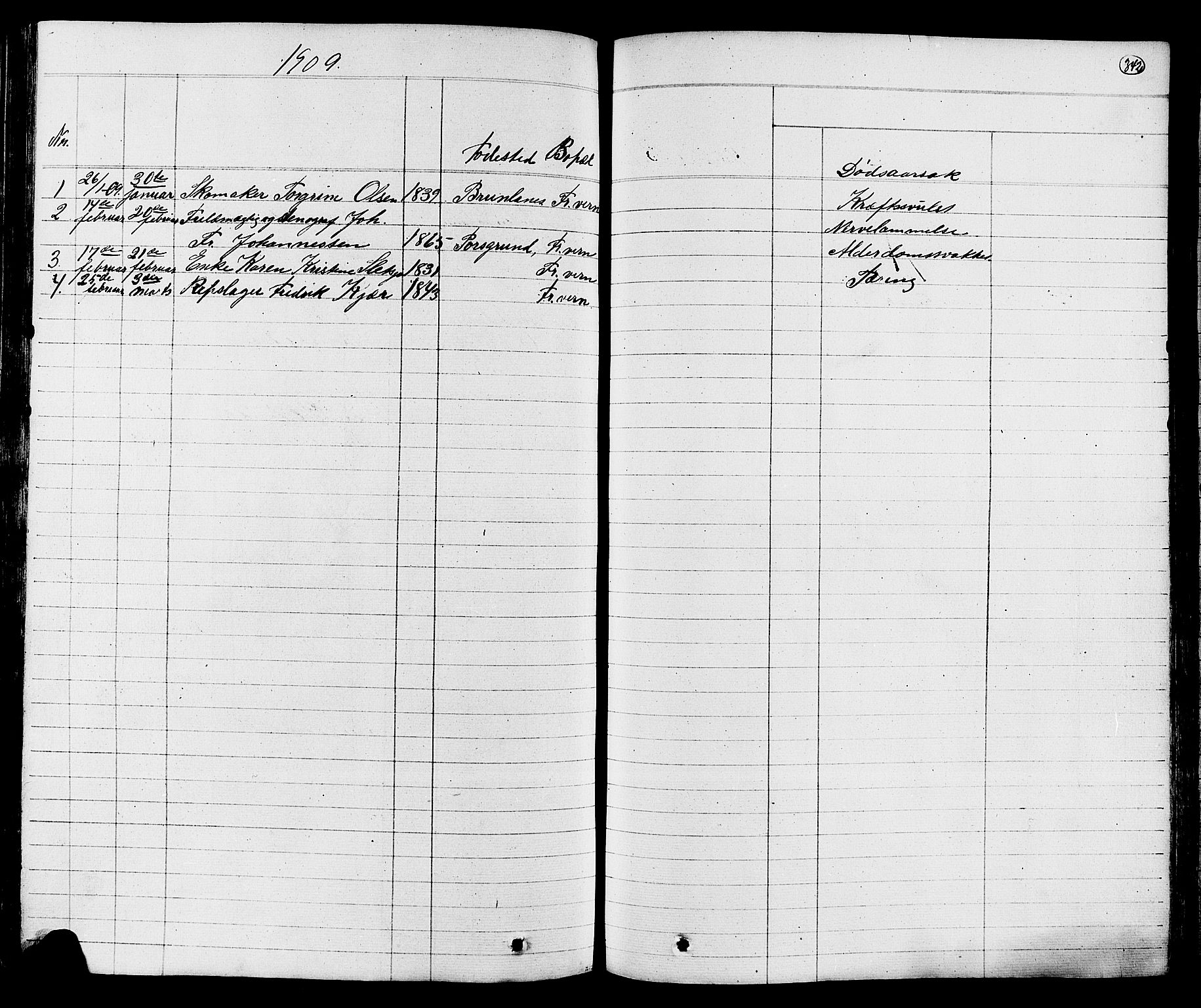 Stavern kirkebøker, SAKO/A-318/G/Ga/L0002: Klokkerbok nr. 2, 1839-1909, s. 342