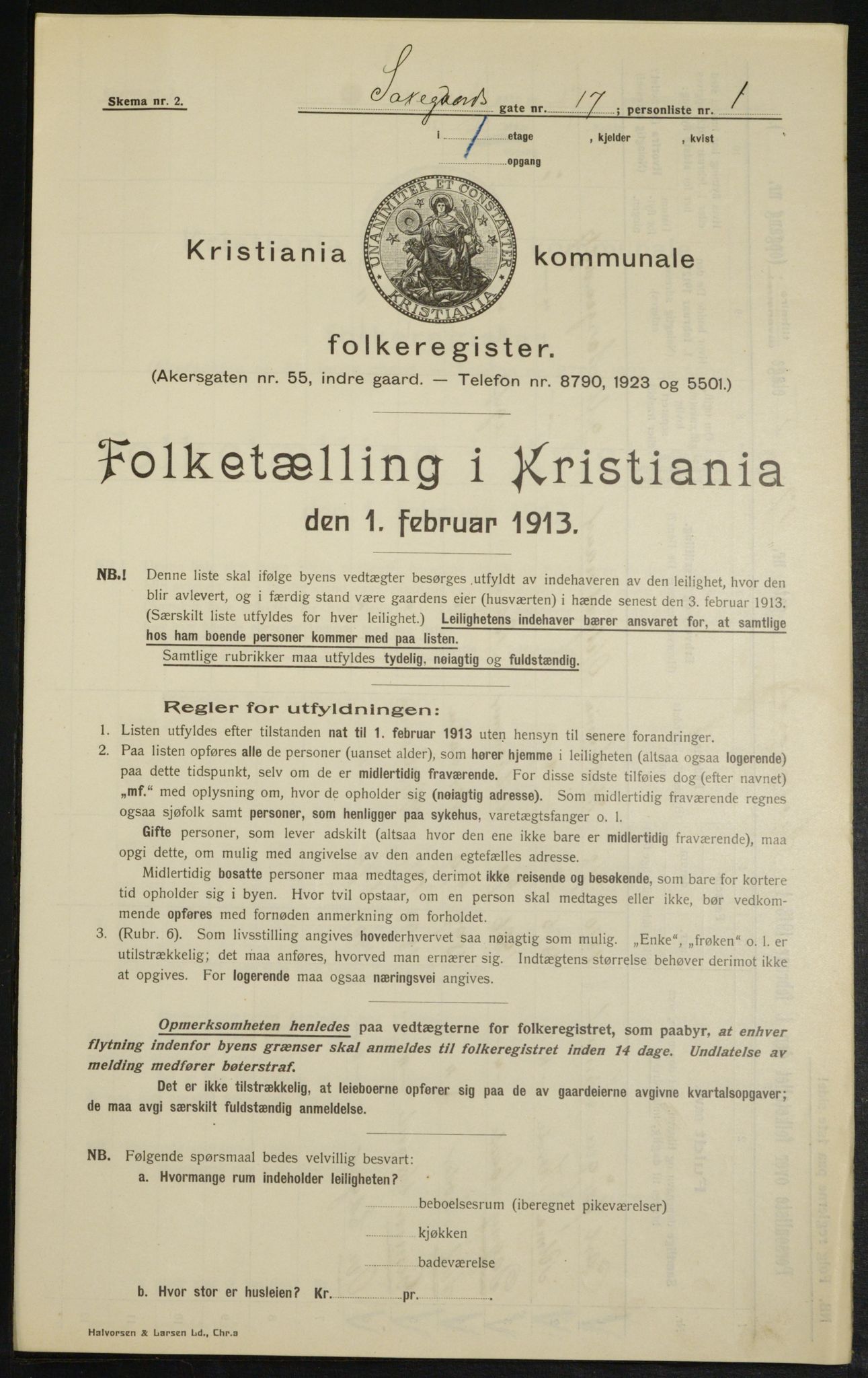 OBA, Kommunal folketelling 1.2.1913 for Kristiania, 1913, s. 89362