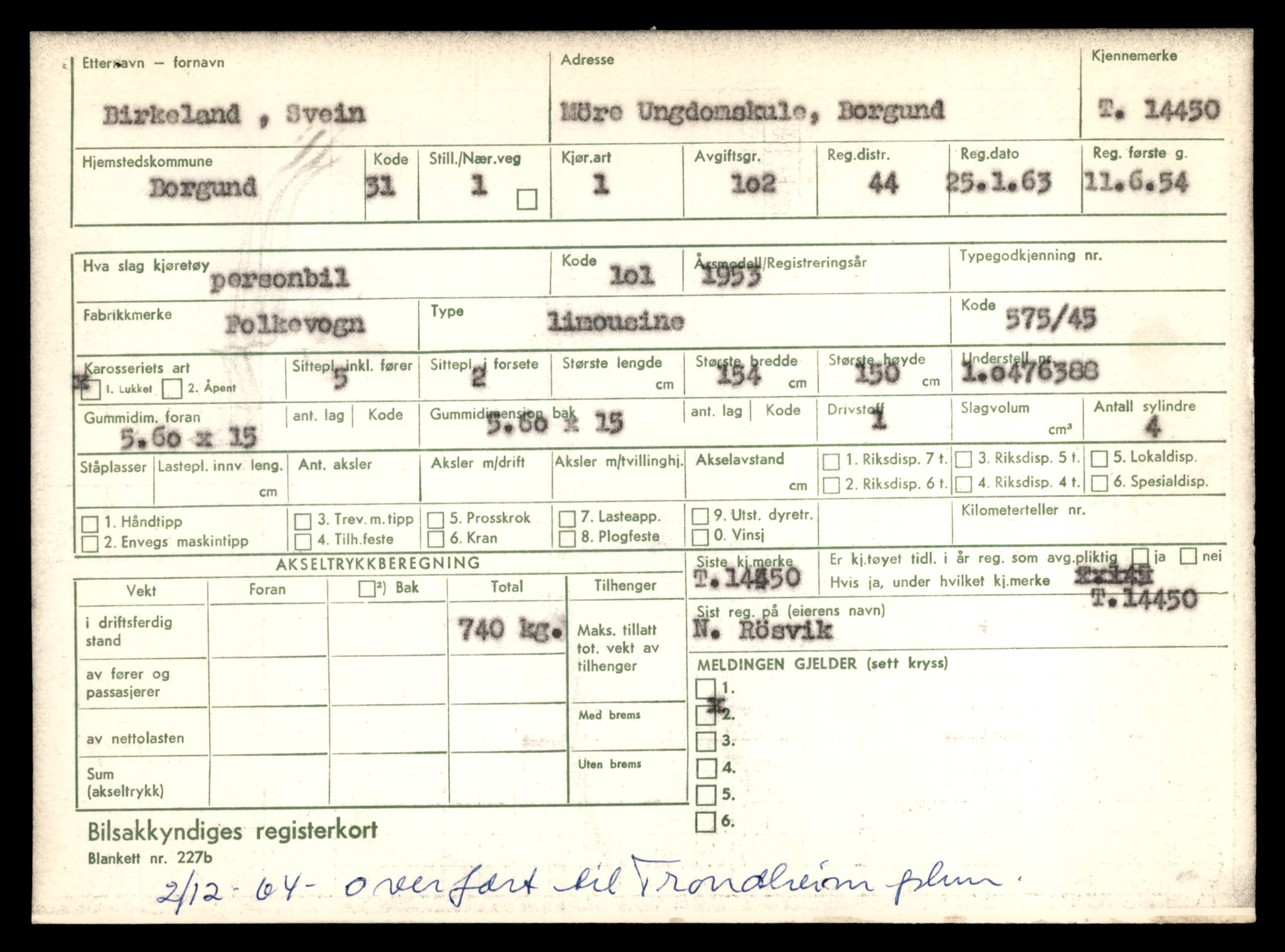 Møre og Romsdal vegkontor - Ålesund trafikkstasjon, AV/SAT-A-4099/F/Fe/L0046: Registreringskort for kjøretøy T 14445 - T 14579, 1927-1998