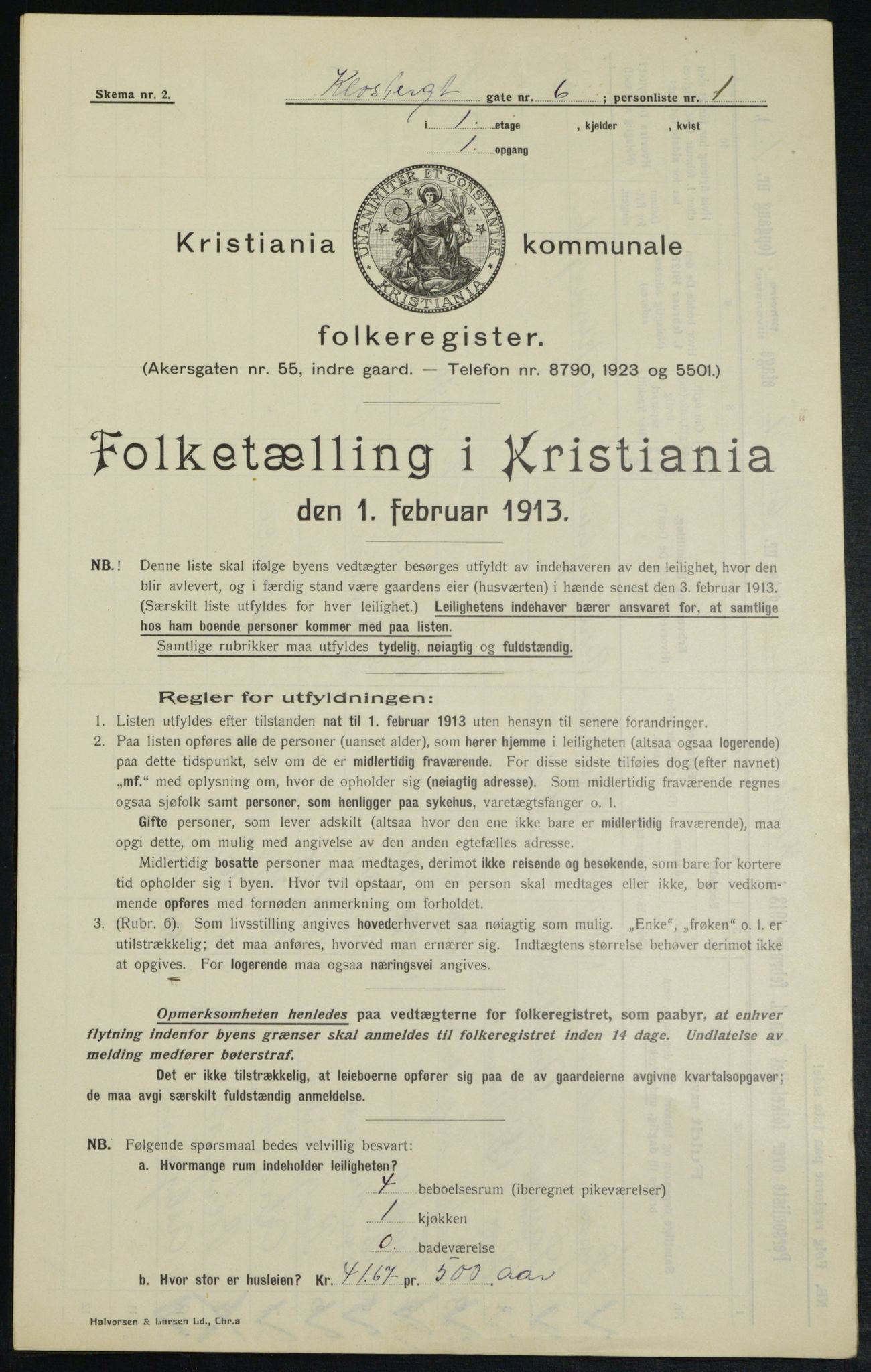 OBA, Kommunal folketelling 1.2.1913 for Kristiania, 1913, s. 51869