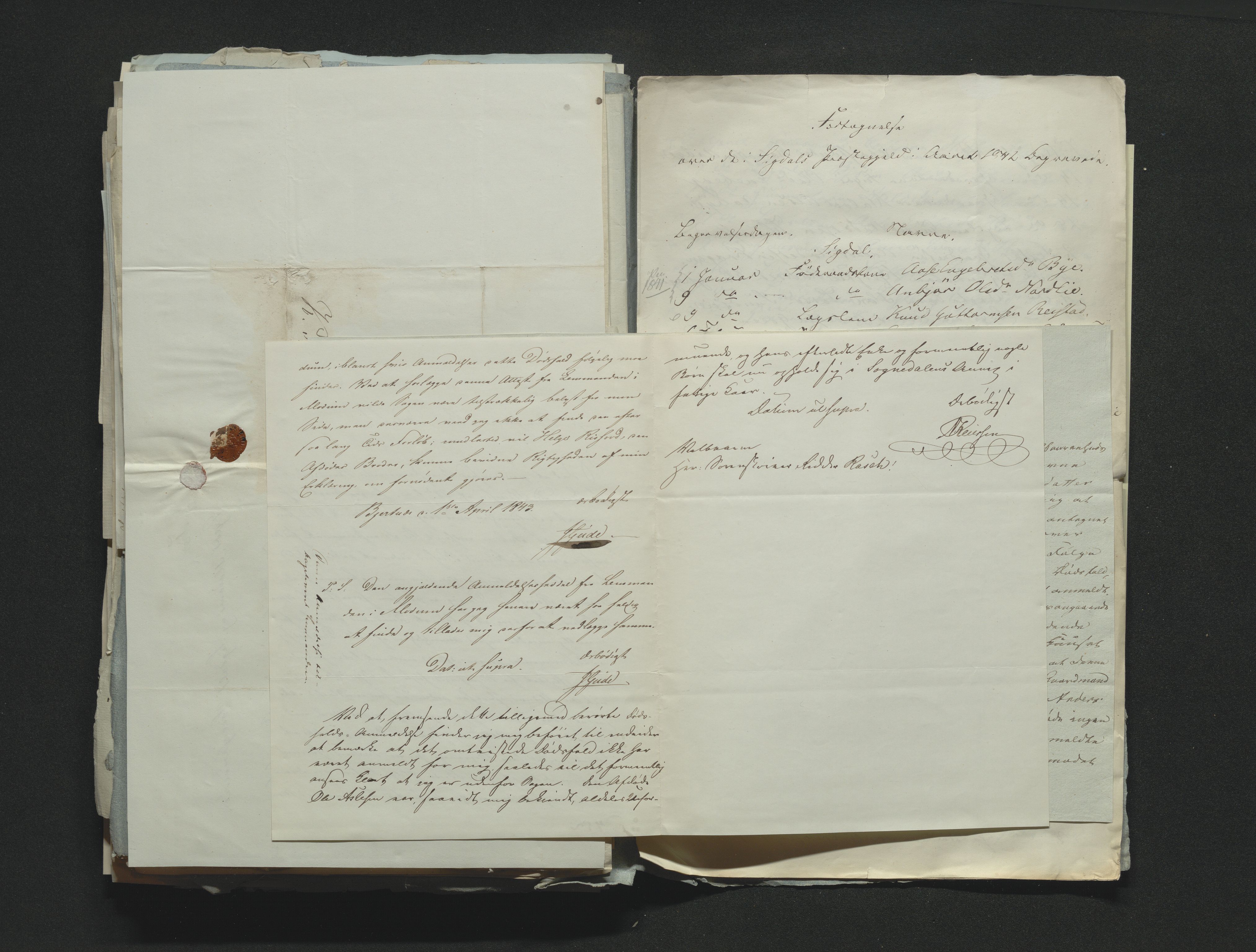 Eiker, Modum og Sigdal sorenskriveri, AV/SAKO-A-123/H/Ha/Hab/L0006: Dødsfallsmeldinger, 1841-1845