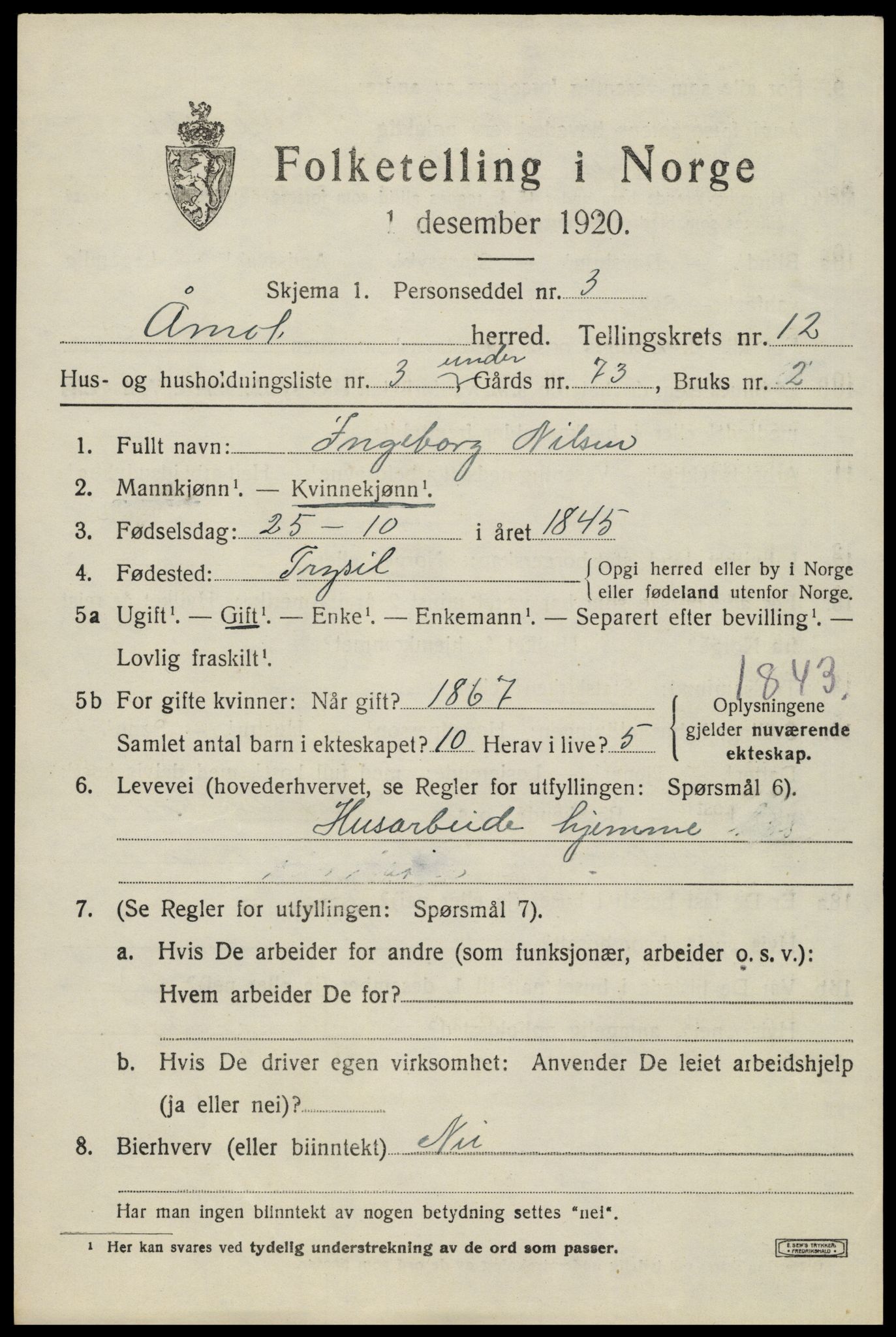 SAH, Folketelling 1920 for 0429 Åmot herred, 1920, s. 9629