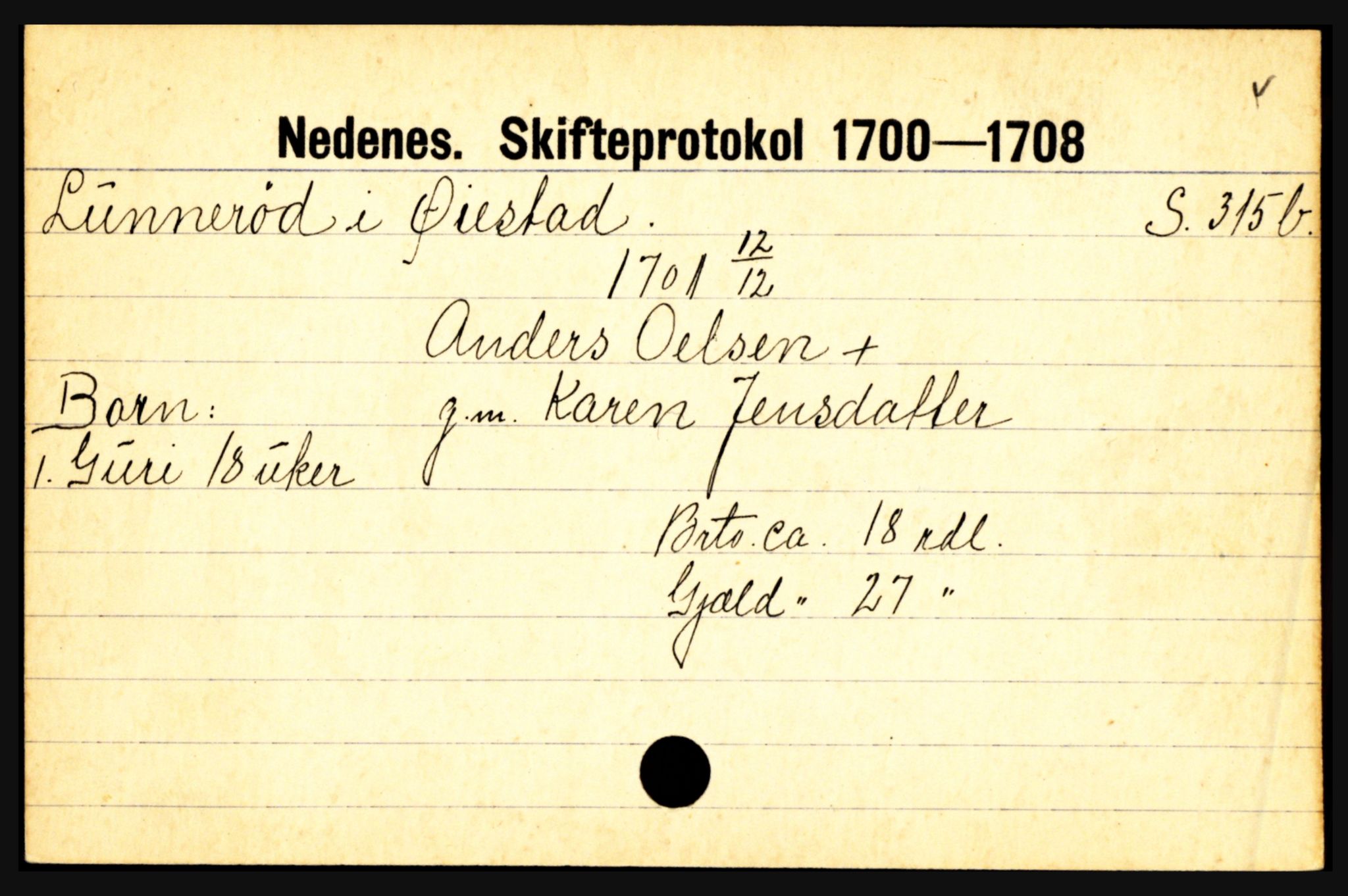 Nedenes sorenskriveri før 1824, AV/SAK-1221-0007/H, s. 18601