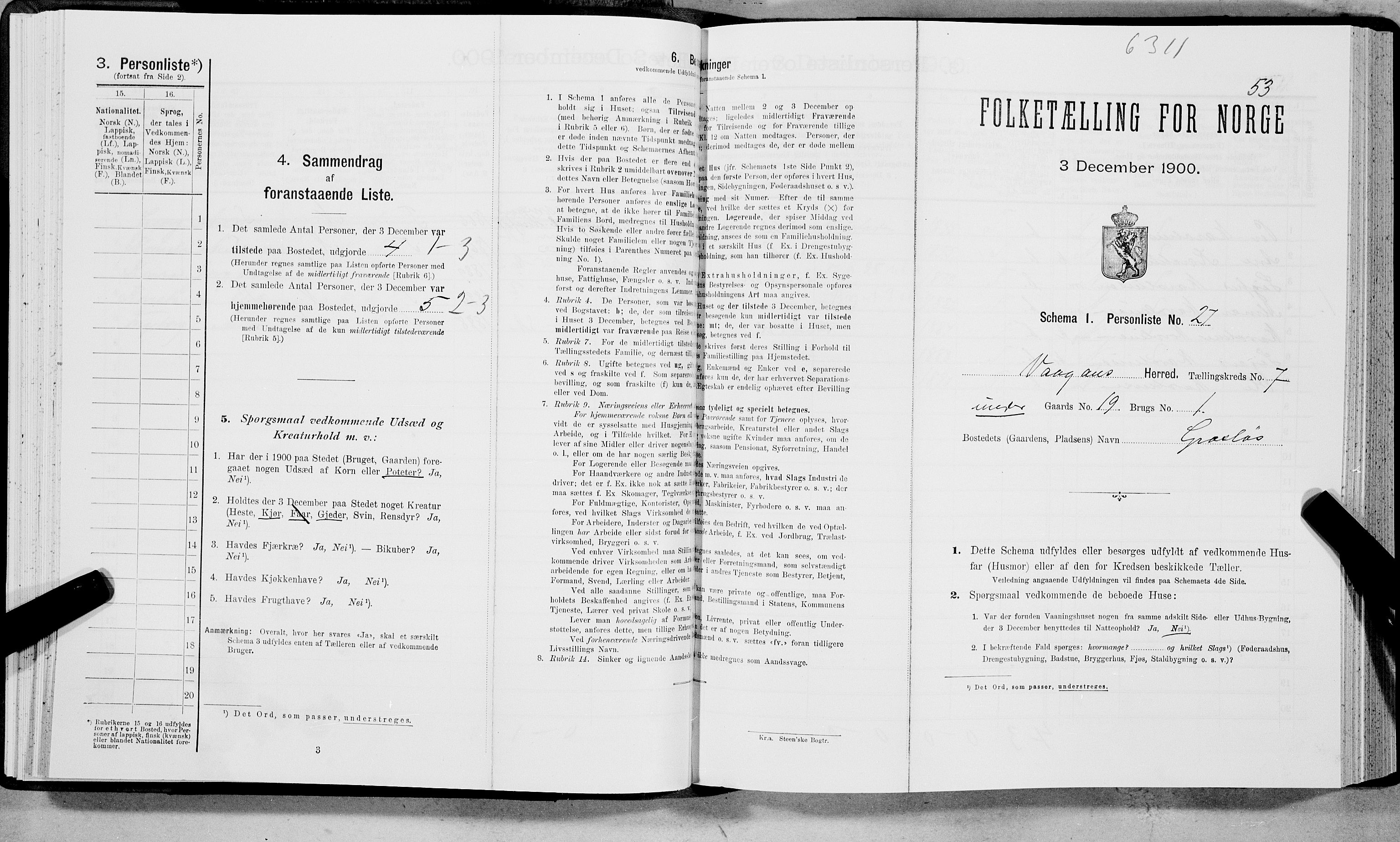 SAT, Folketelling 1900 for 1865 Vågan herred, 1900, s. 951
