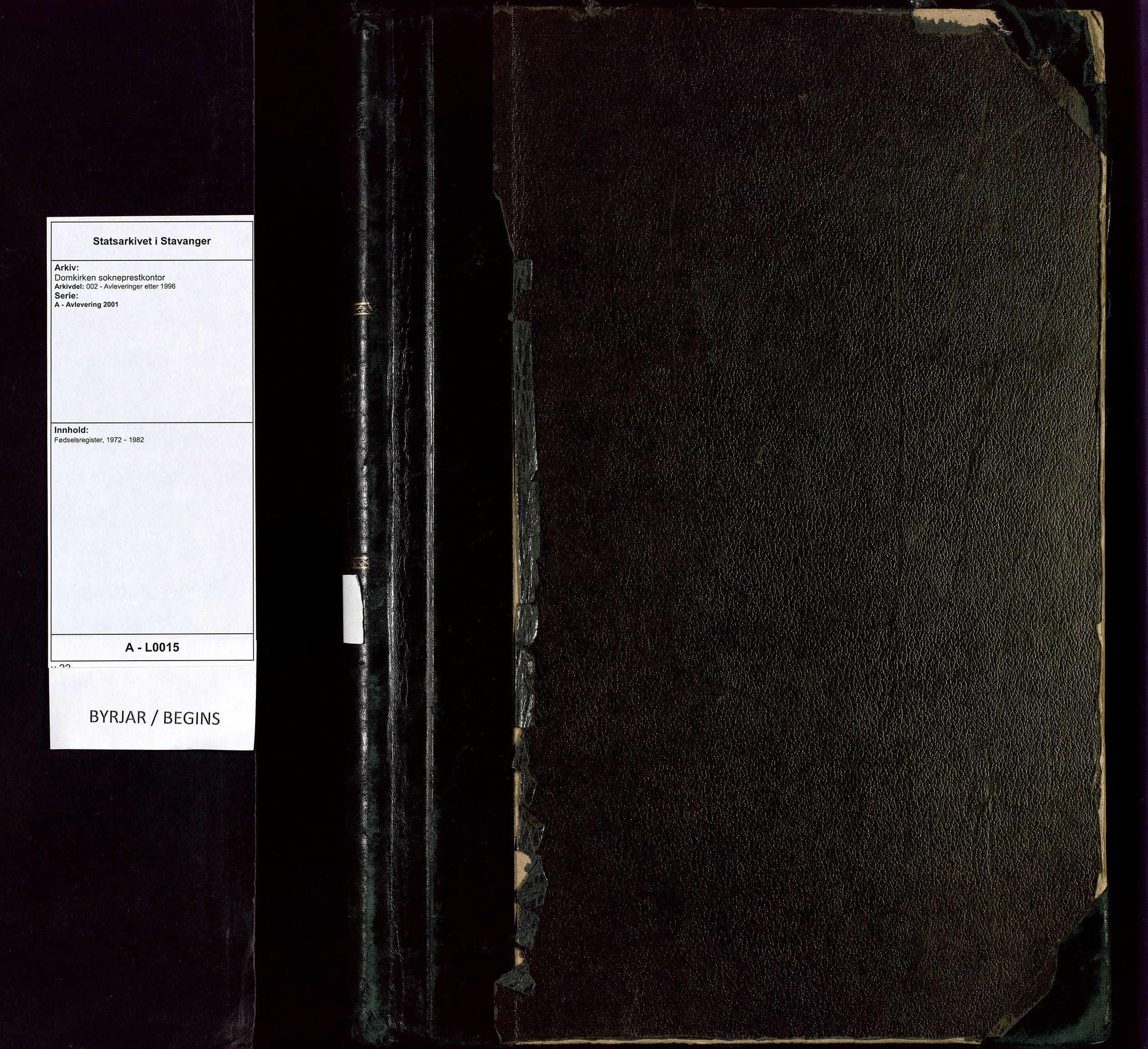 Domkirken sokneprestkontor, SAST/A-101812/002/A/L0015: Fødselsregister nr. 15, 1972-1982