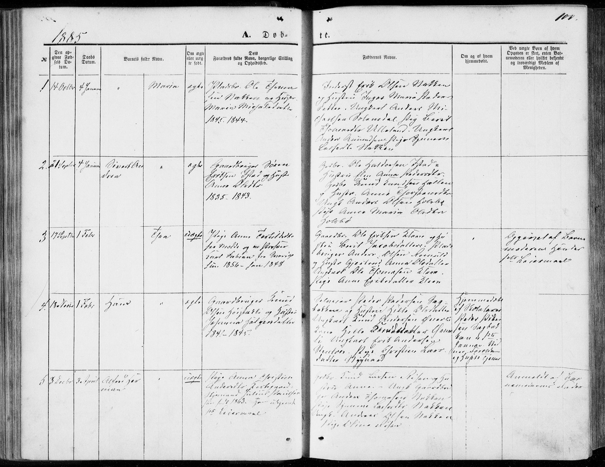 Ministerialprotokoller, klokkerbøker og fødselsregistre - Møre og Romsdal, SAT/A-1454/557/L0681: Ministerialbok nr. 557A03, 1869-1886, s. 100
