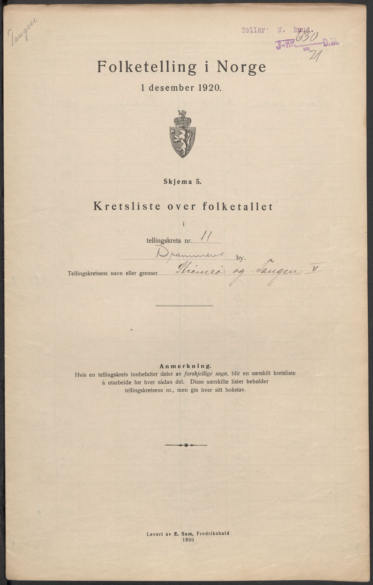 SAKO, Folketelling 1920 for 0602 Drammen kjøpstad, 1920, s. 88