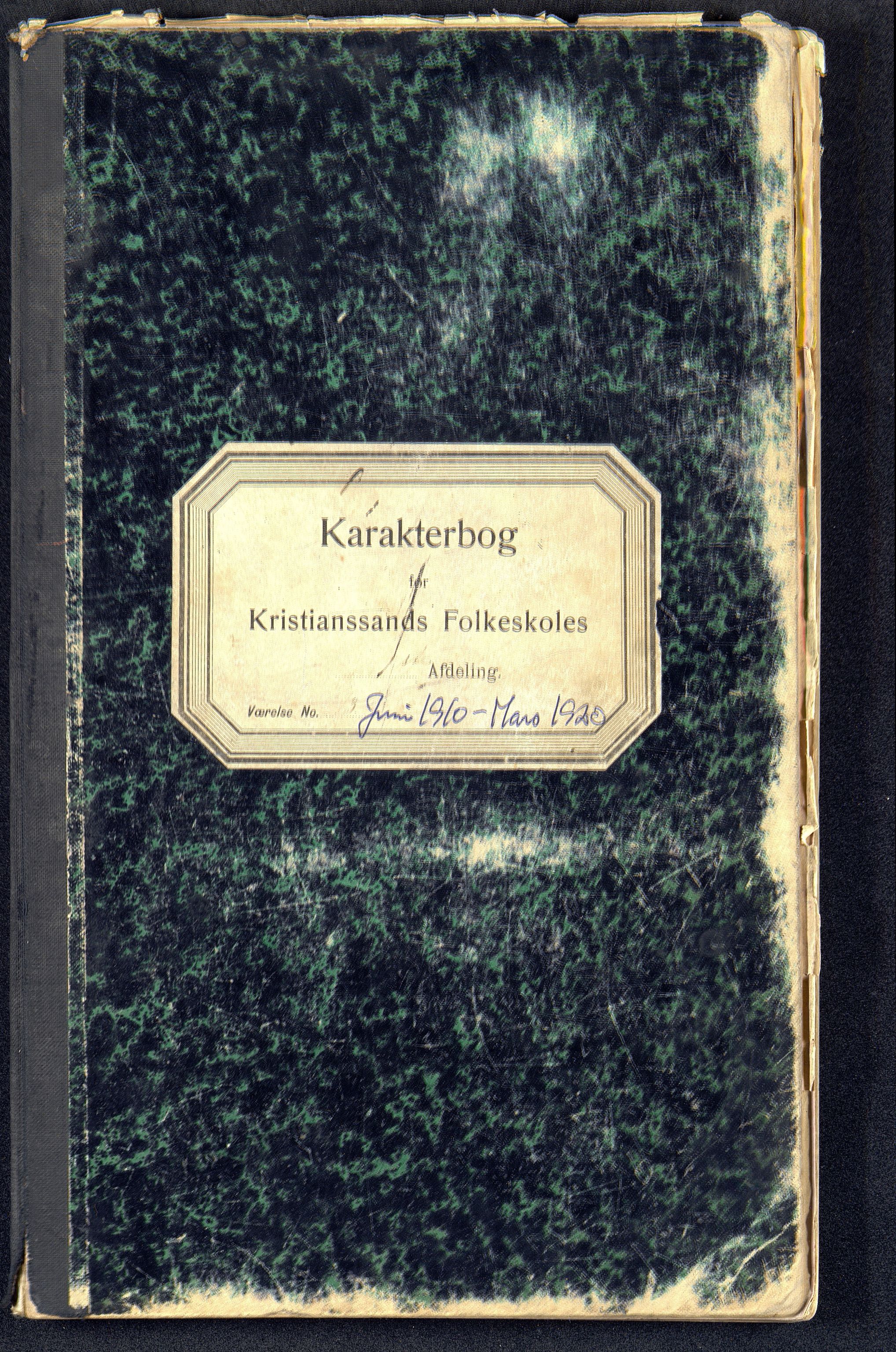 Kristiansand By - Kongensgate Skole, ARKSOR/1001KG560/G/Gb/L0006/0004: Karakterprotokoller / Karakterprotokoll, 1910-1920