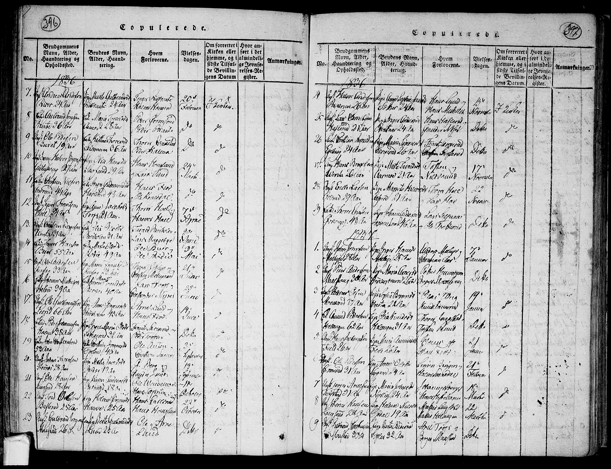 Trøgstad prestekontor Kirkebøker, AV/SAO-A-10925/F/Fa/L0006: Ministerialbok nr. I 6, 1815-1844, s. 396-397