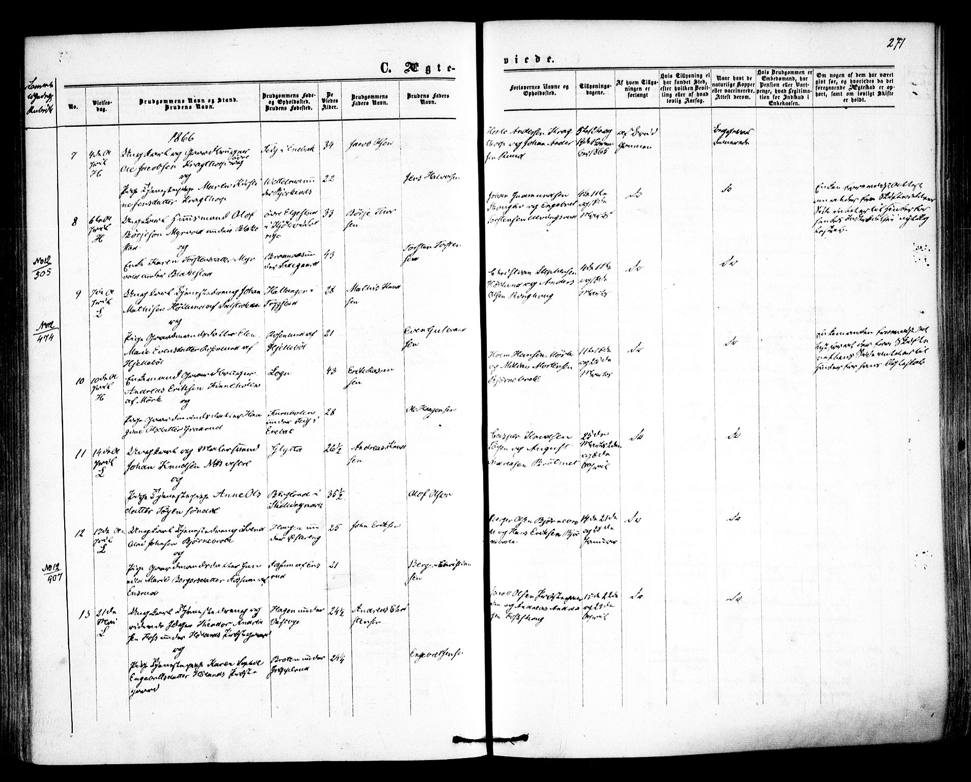 Høland prestekontor Kirkebøker, AV/SAO-A-10346a/F/Fa/L0011: Ministerialbok nr. I 11, 1862-1869, s. 271