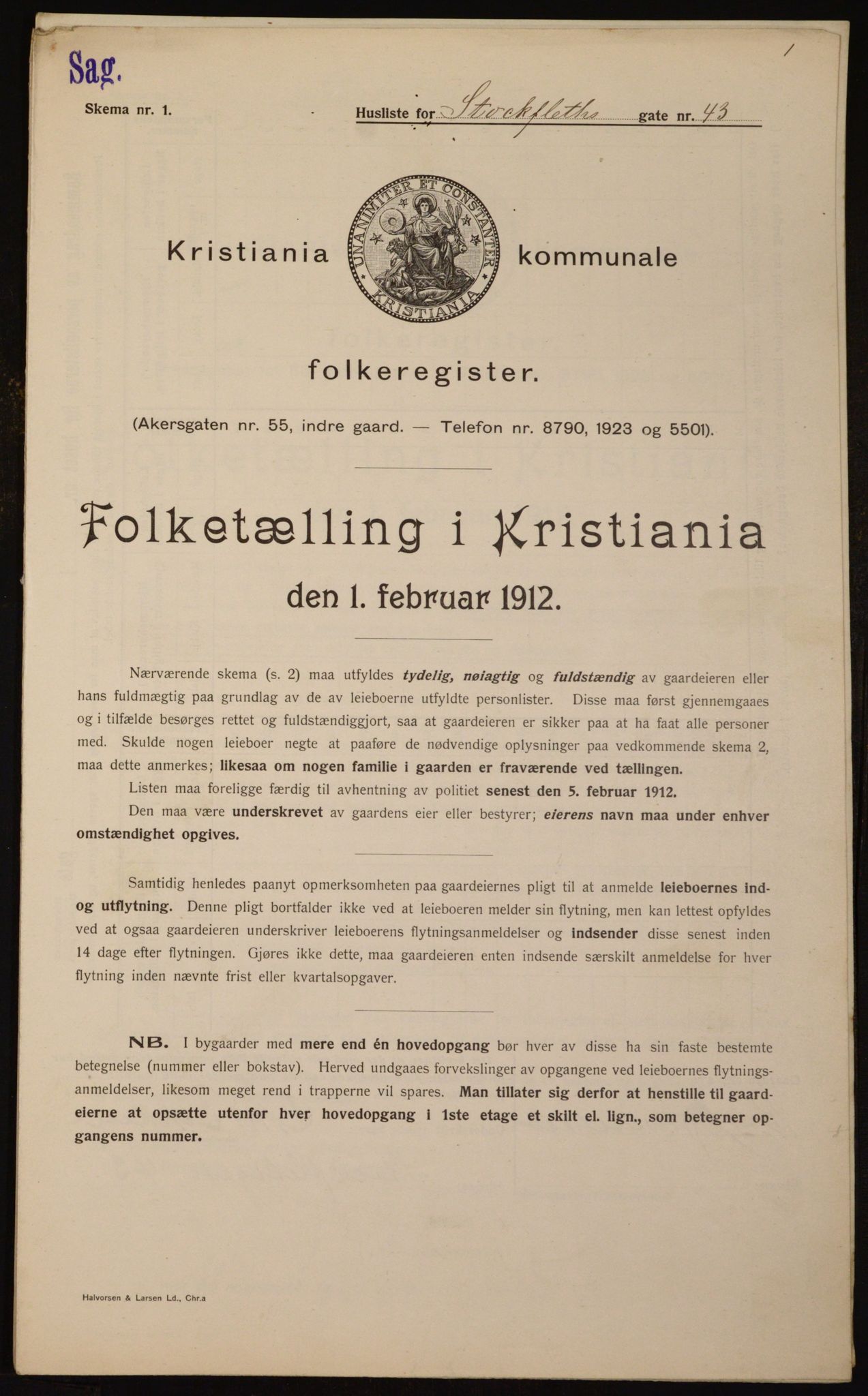 OBA, Kommunal folketelling 1.2.1912 for Kristiania, 1912, s. 102367