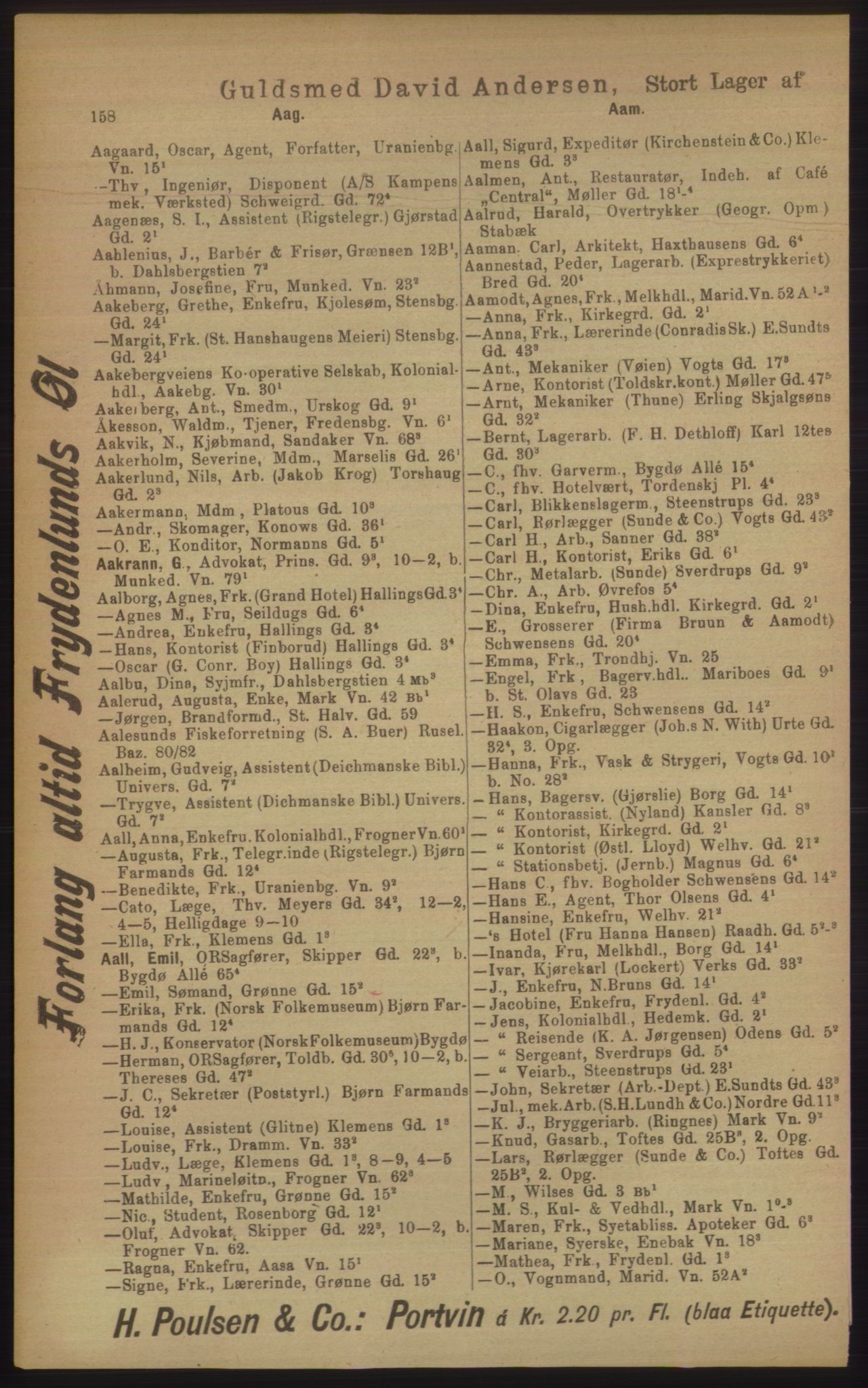 Kristiania/Oslo adressebok, PUBL/-, 1906, s. 158