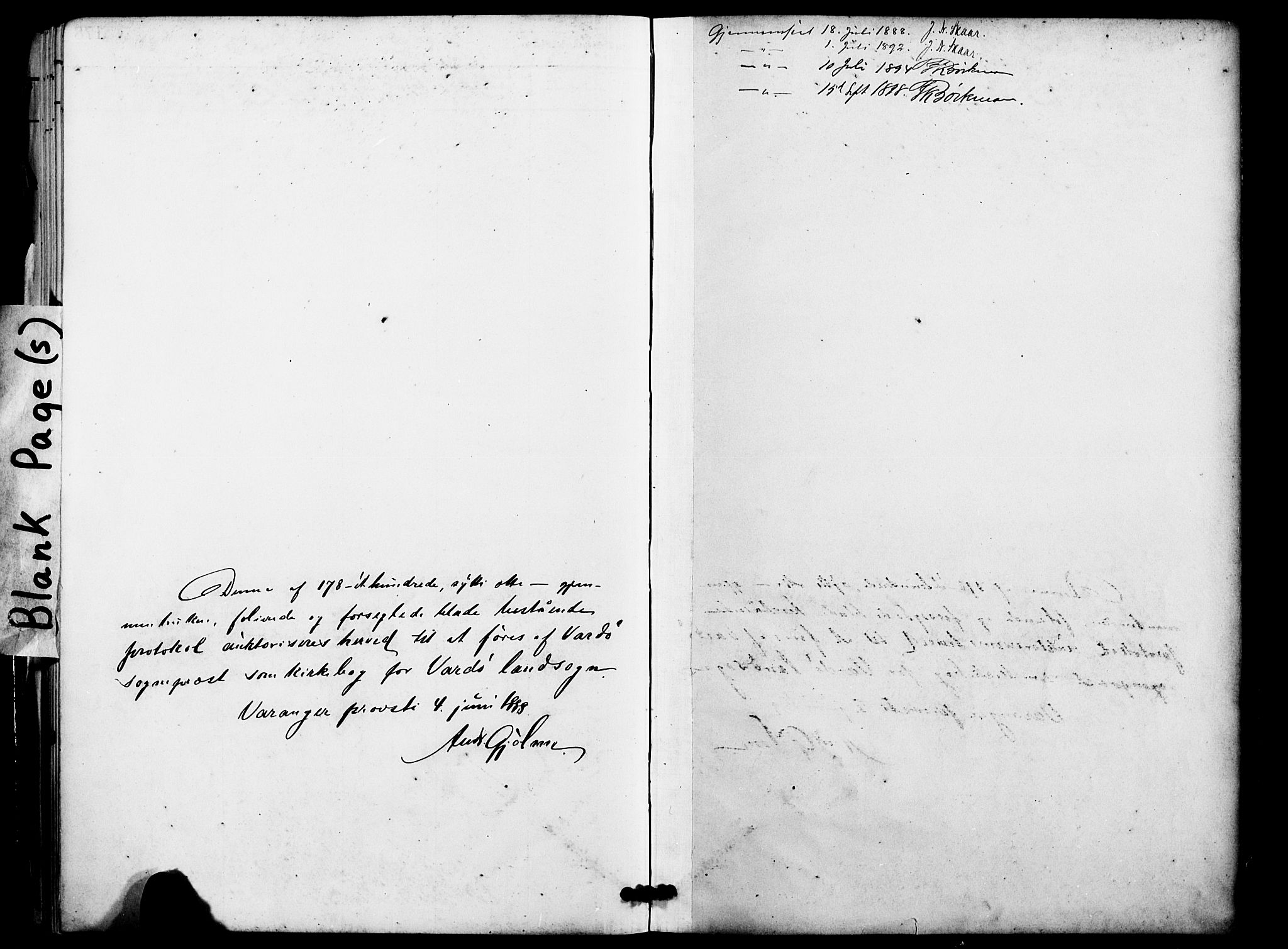 Vardø sokneprestkontor, AV/SATØ-S-1332/H/Ha/L0009kirke: Ministerialbok nr. 9, 1887-1898