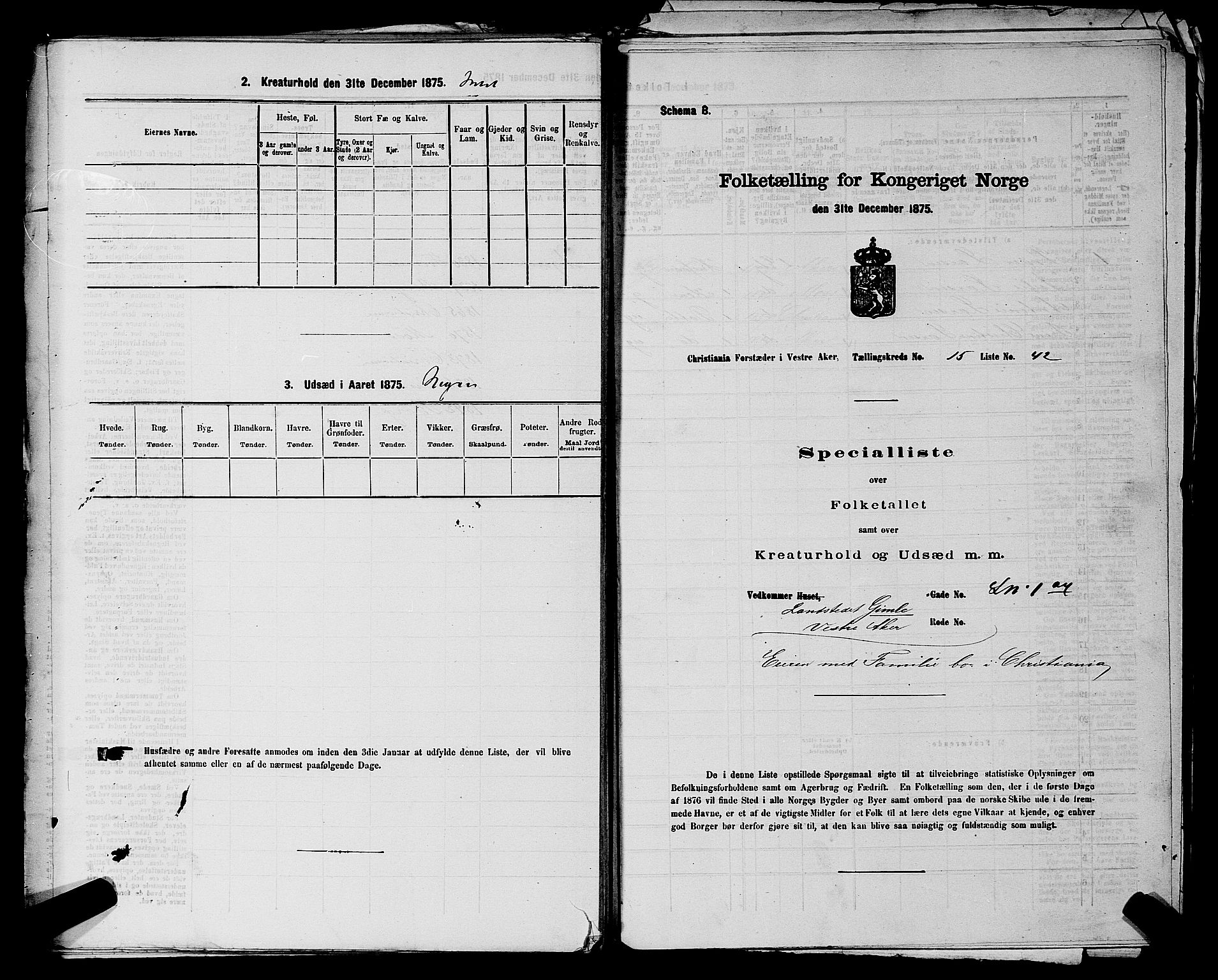 RA, Folketelling 1875 for 0218aP Vestre Aker prestegjeld, 1875, s. 2663