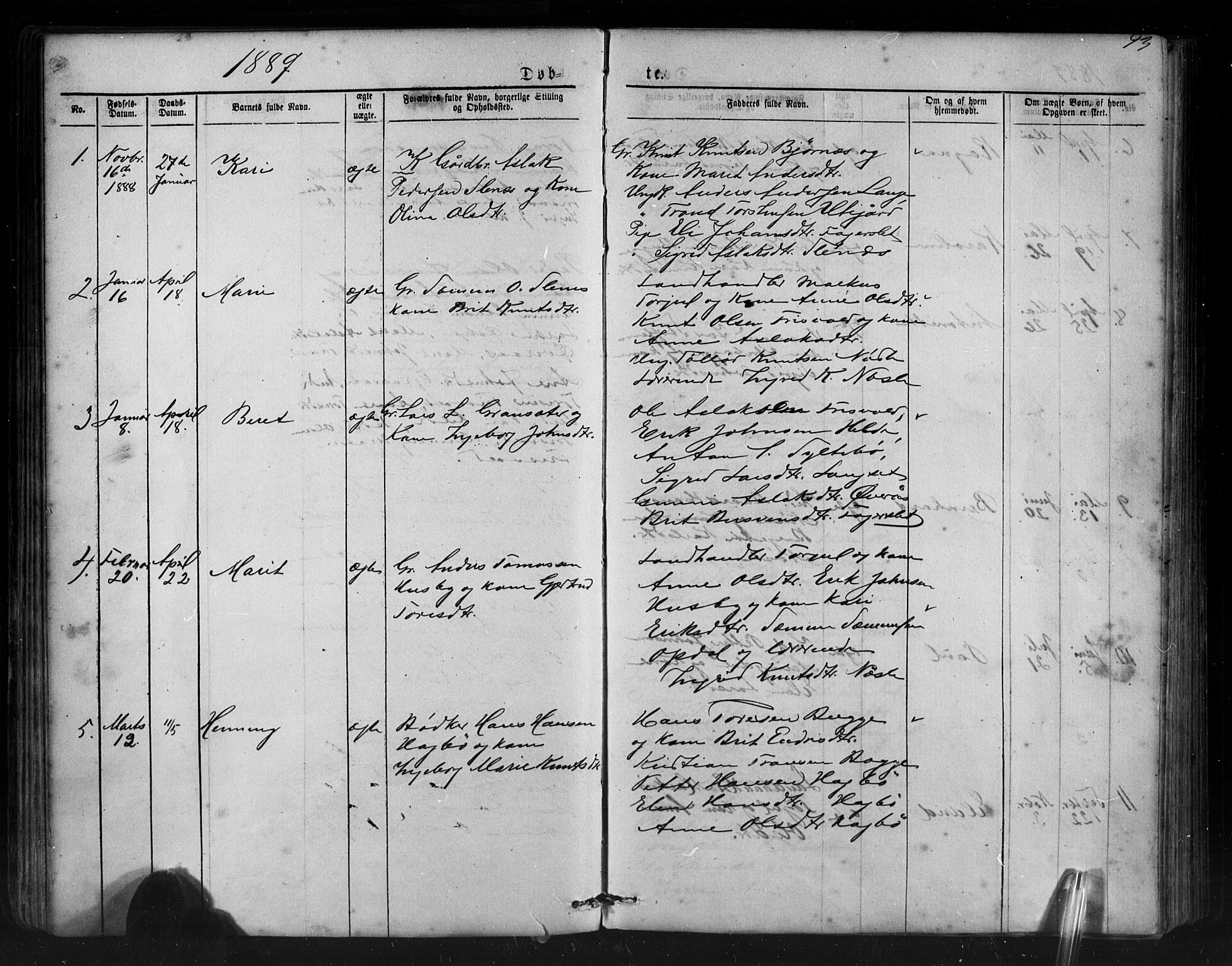 Ministerialprotokoller, klokkerbøker og fødselsregistre - Møre og Romsdal, AV/SAT-A-1454/552/L0638: Klokkerbok nr. 552C01, 1867-1902, s. 93