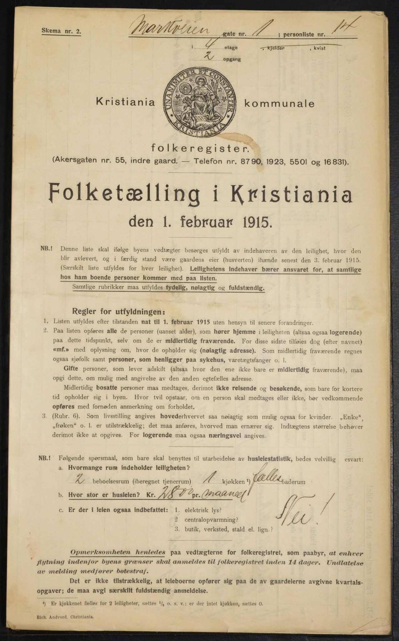 OBA, Kommunal folketelling 1.2.1915 for Kristiania, 1915, s. 62327