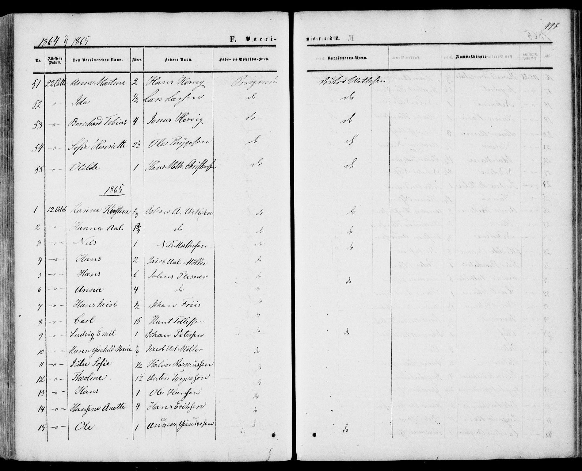 Porsgrunn kirkebøker , AV/SAKO-A-104/F/Fa/L0007: Ministerialbok nr. 7, 1858-1877, s. 498