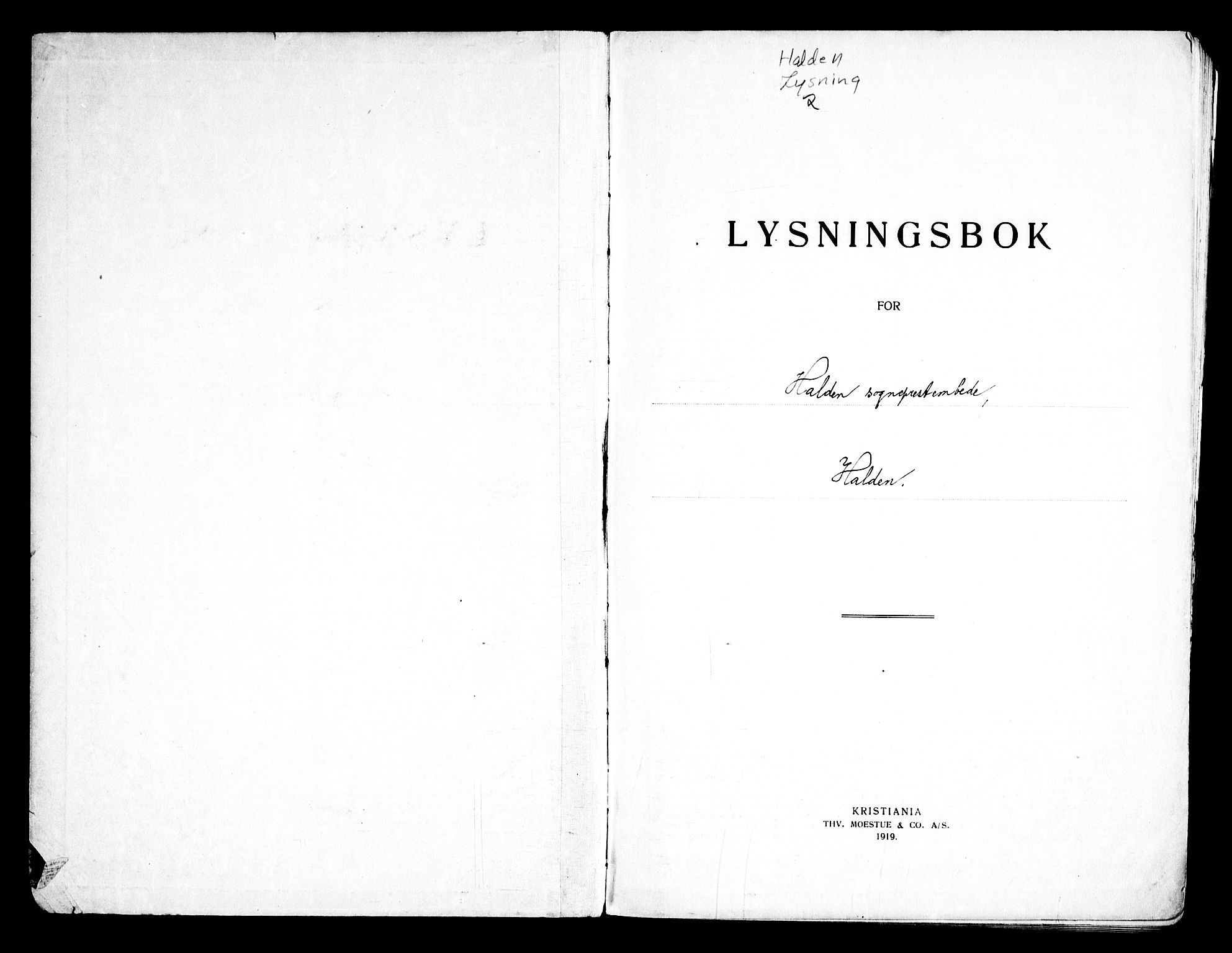 Halden prestekontor Kirkebøker, SAO/A-10909/H/Ha/L0002: Lysningsprotokoll nr. I 2, 1935-1949