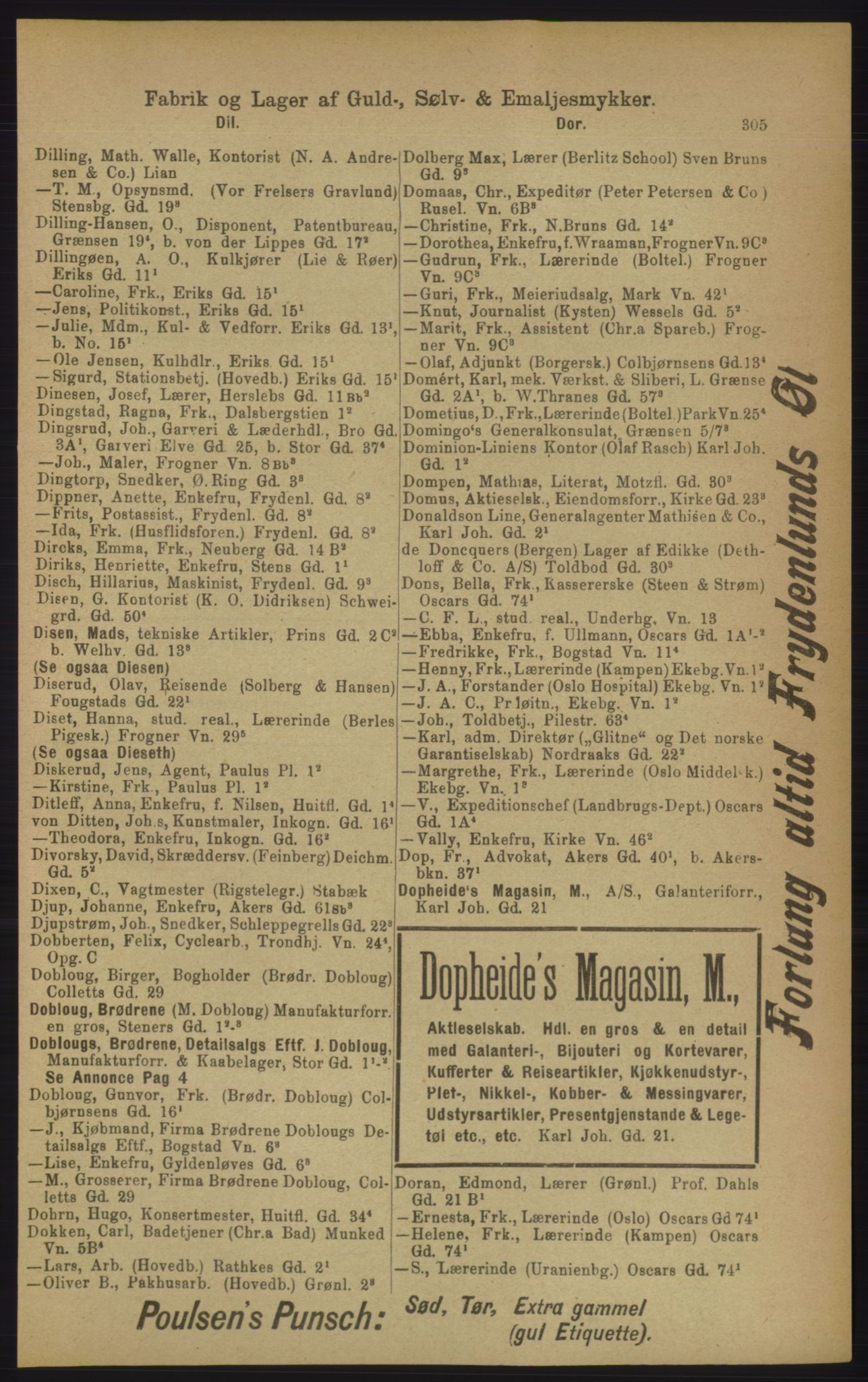 Kristiania/Oslo adressebok, PUBL/-, 1906, s. 305