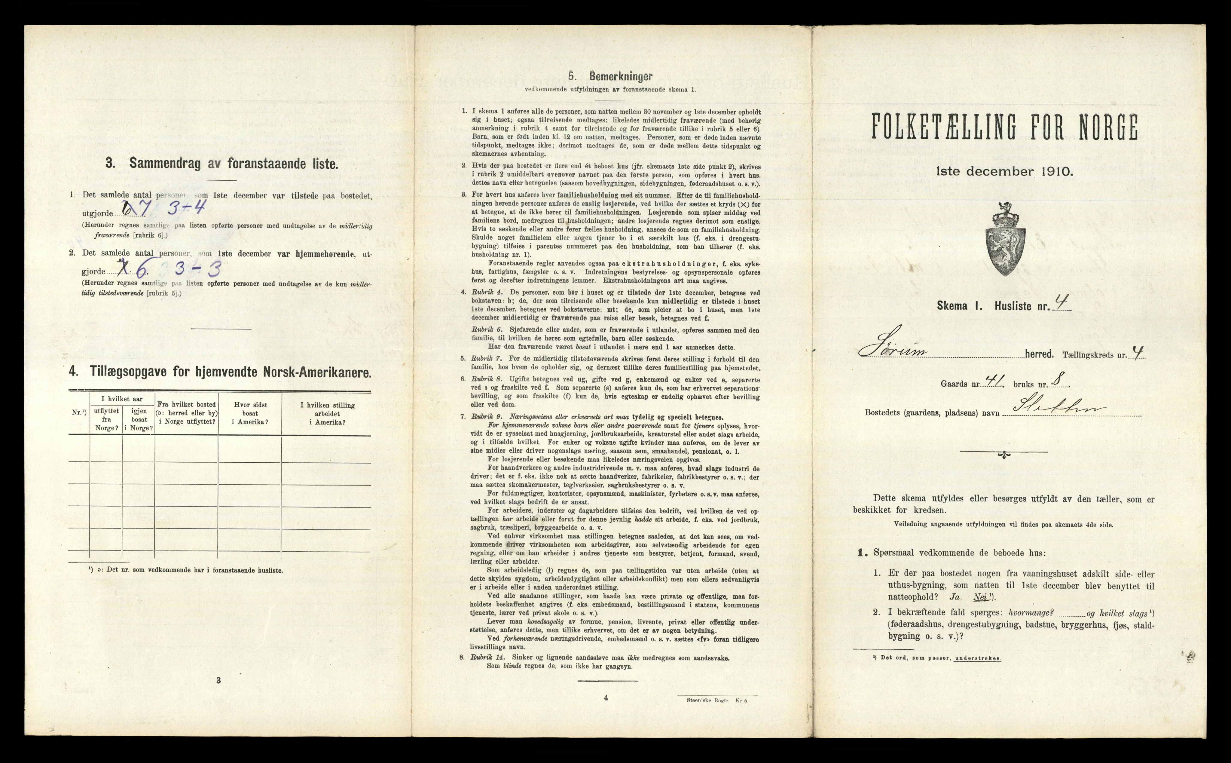 RA, Folketelling 1910 for 0226 Sørum herred, 1910, s. 417